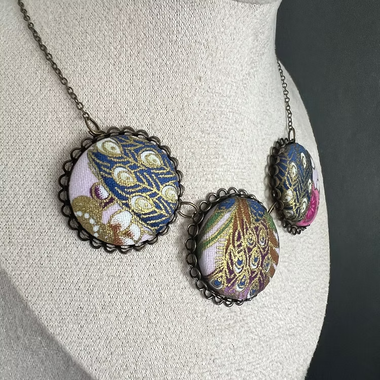 Peacock Feather Statement Necklace