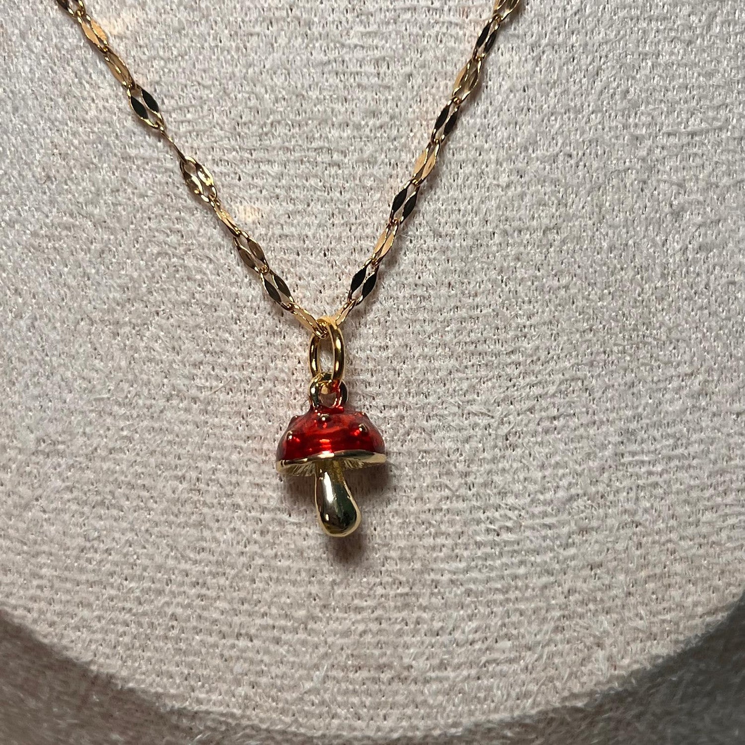 Red Toadstool Charm Necklace