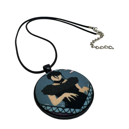 Wednesday’s Iconic Dance - Large Fabric Button Necklace