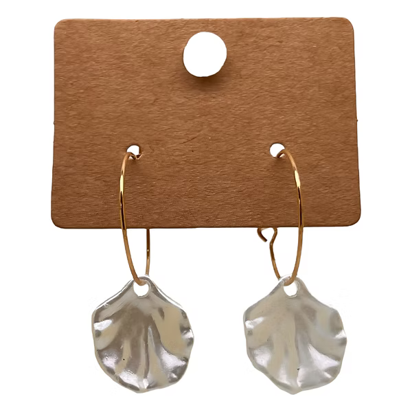 White Shell Charm Earrings
