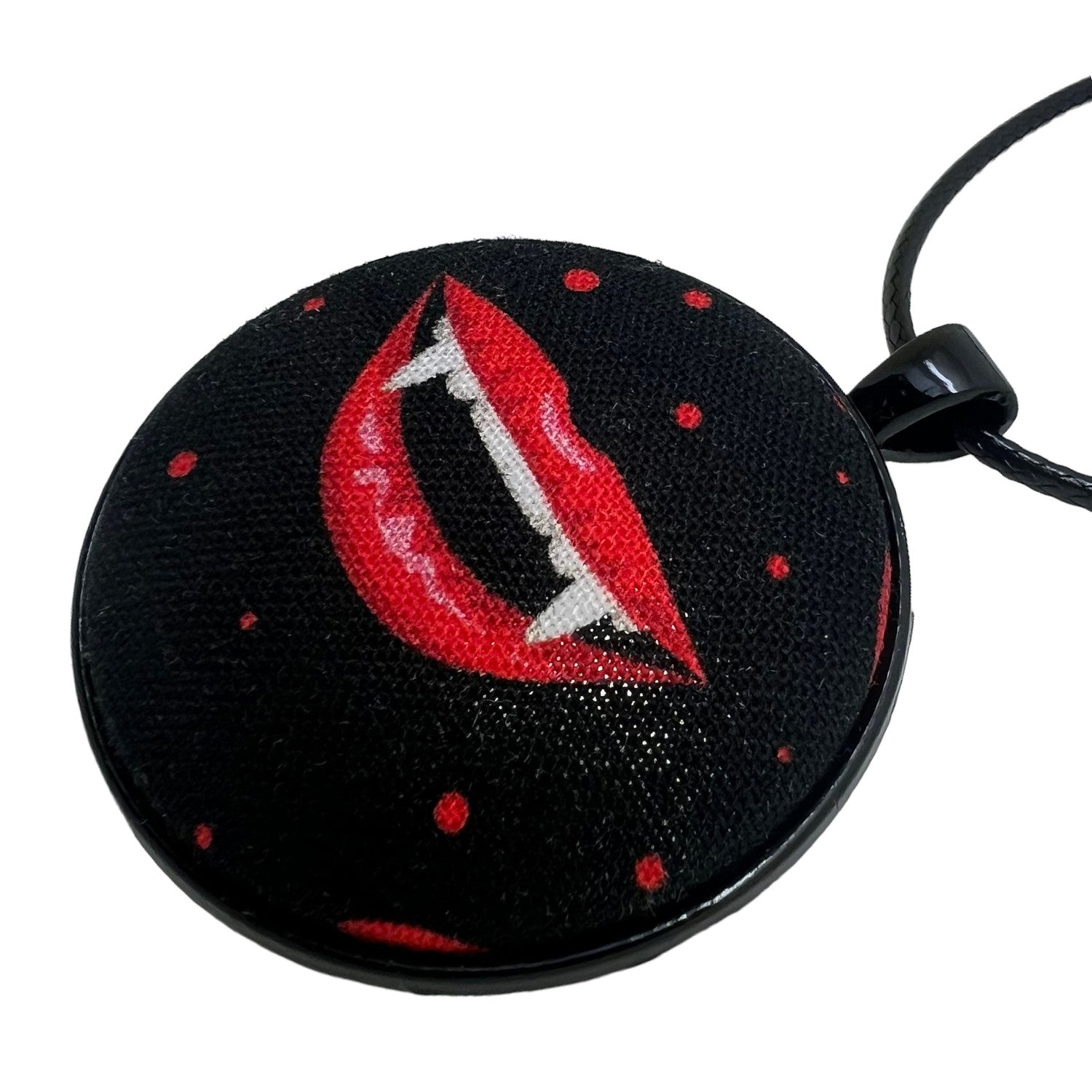 Vampire Bite - Large Fabric Button Necklace