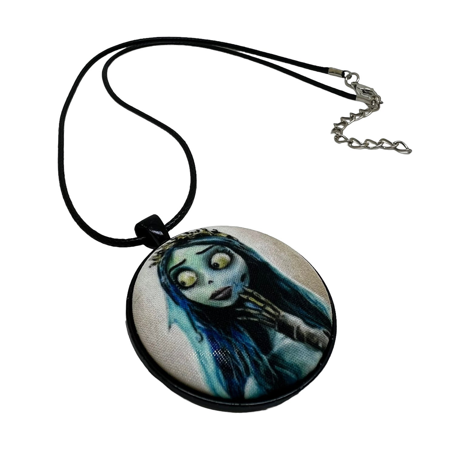 Corpse Bride - Large Fabric Button Necklace