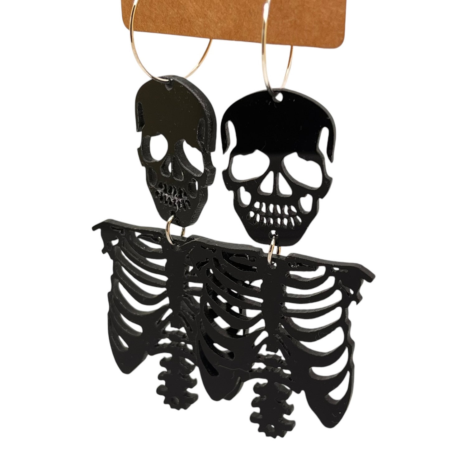 XL Black Skeleton Earrings