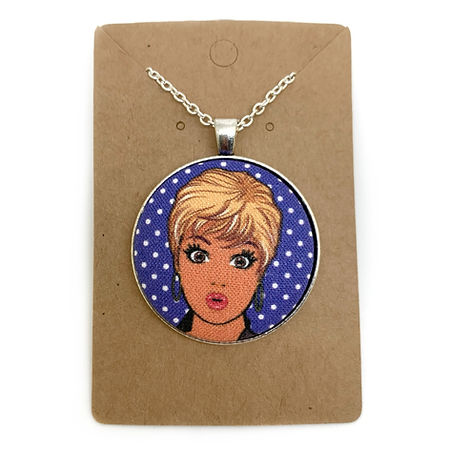 Pop Art Women - Large Fabric Button Necklace