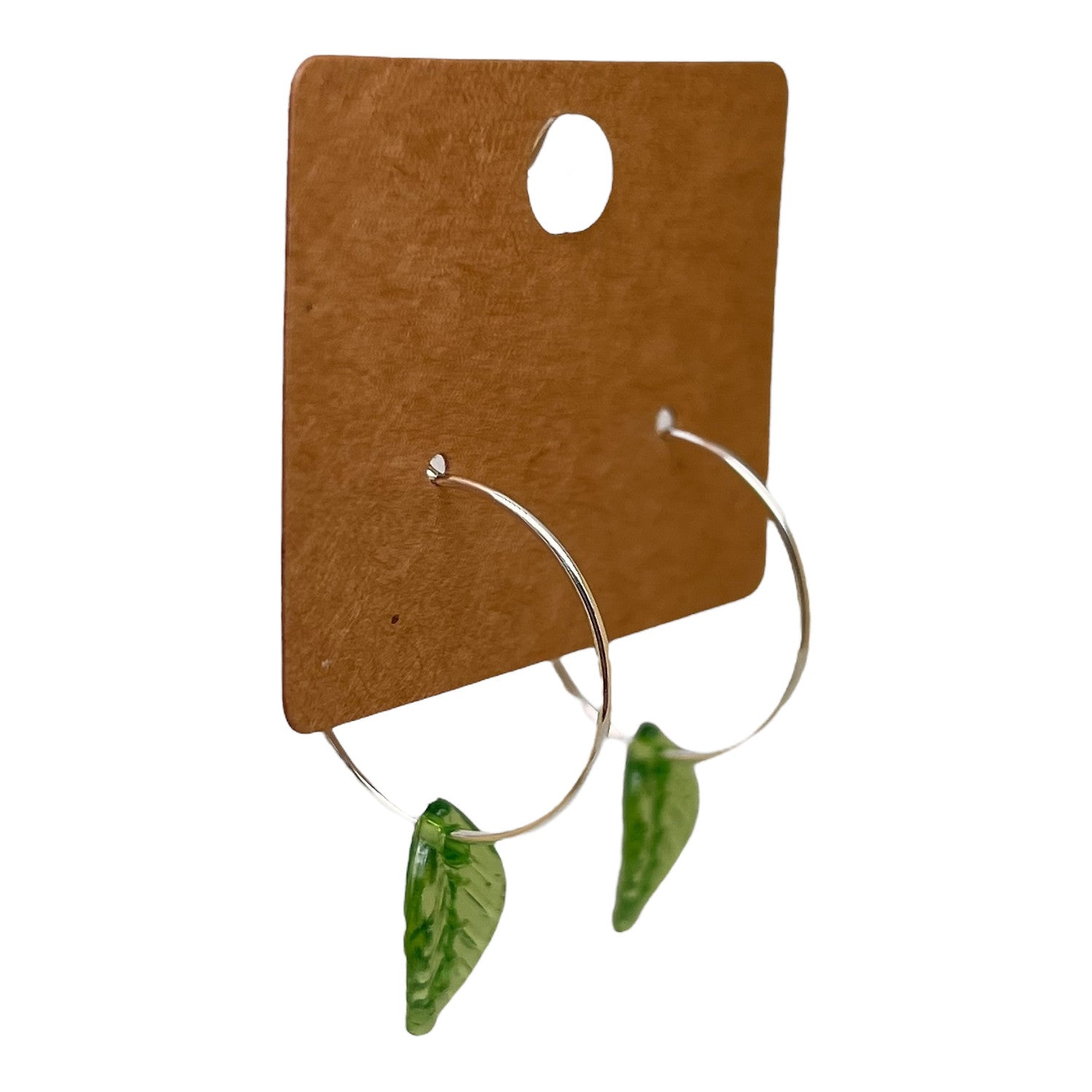 Tiny Leaf Hoop Earrings