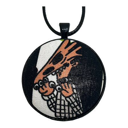Beetlejuice Large Fabric Button Necklace