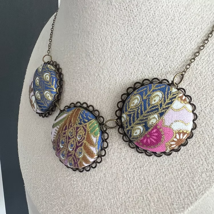 Peacock Feather Statement Necklace