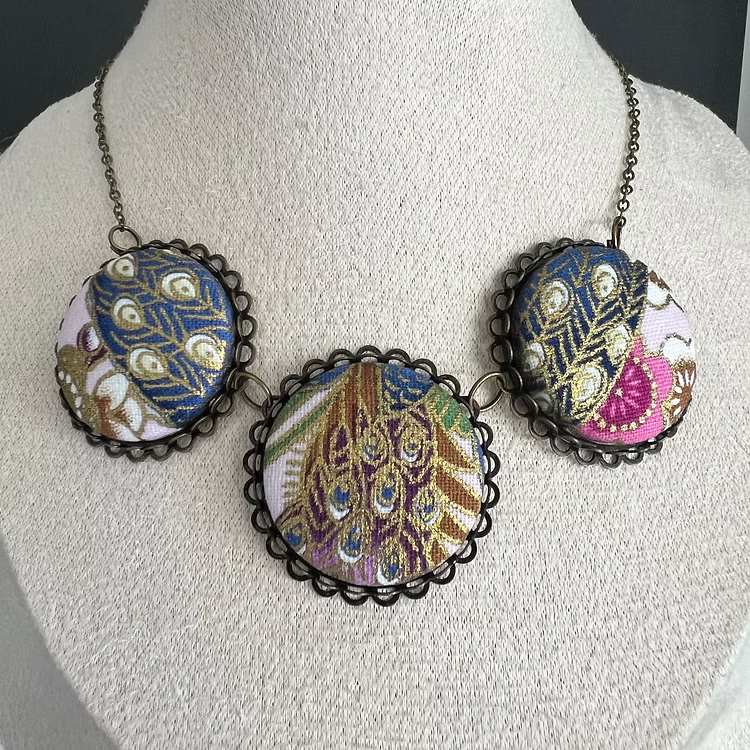 Peacock Feather Statement Necklace