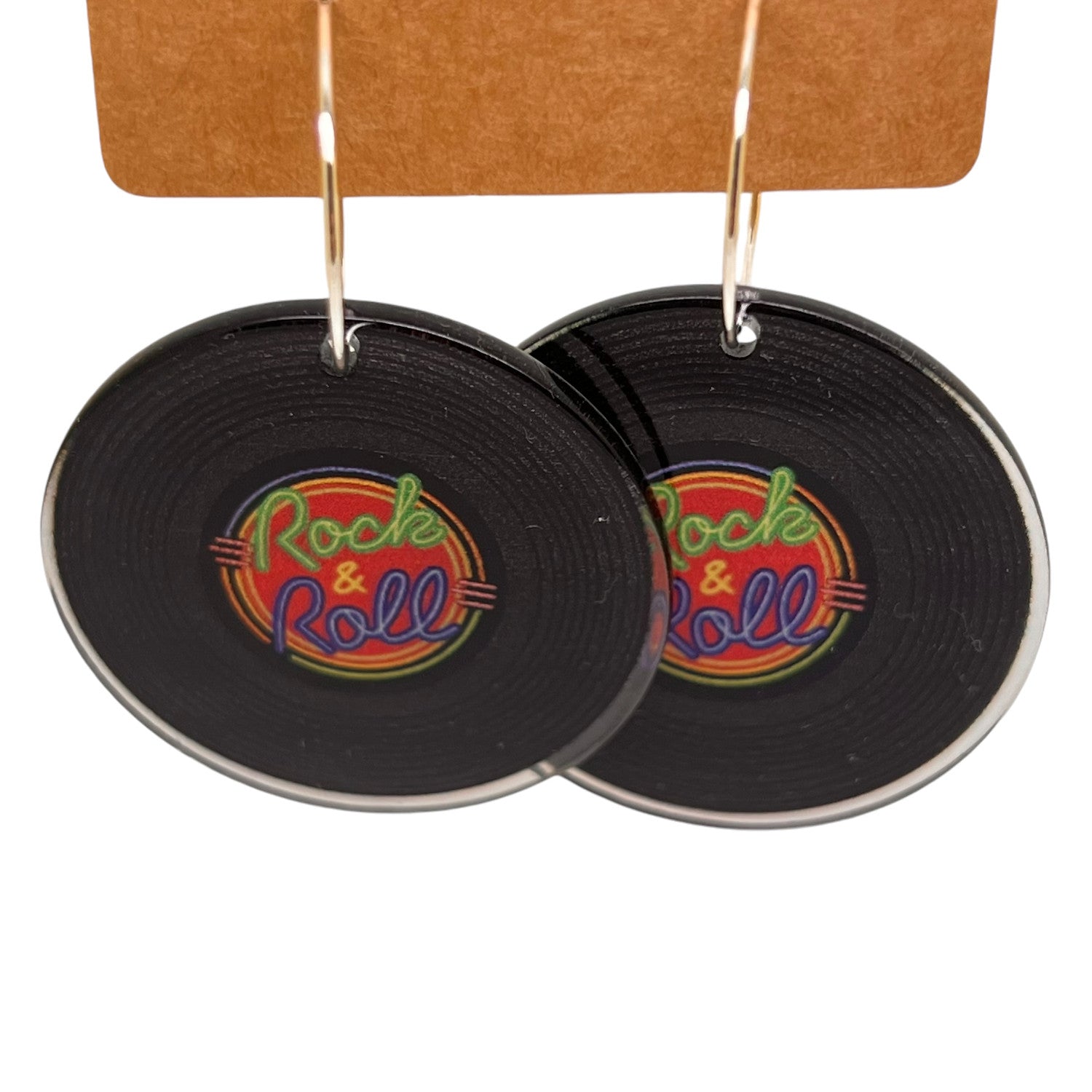 Vinyl Rock & Roll Record Charm Earrings