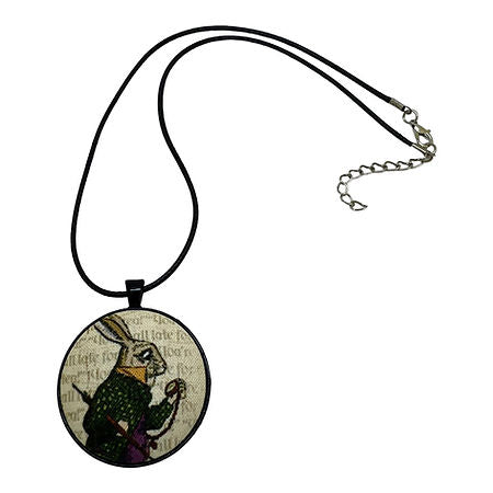 Vintage Alice In Wonderland - Large Fabric Button Necklace