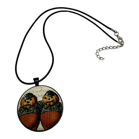 Vintage Alice In Wonderland - Large Fabric Button Necklace