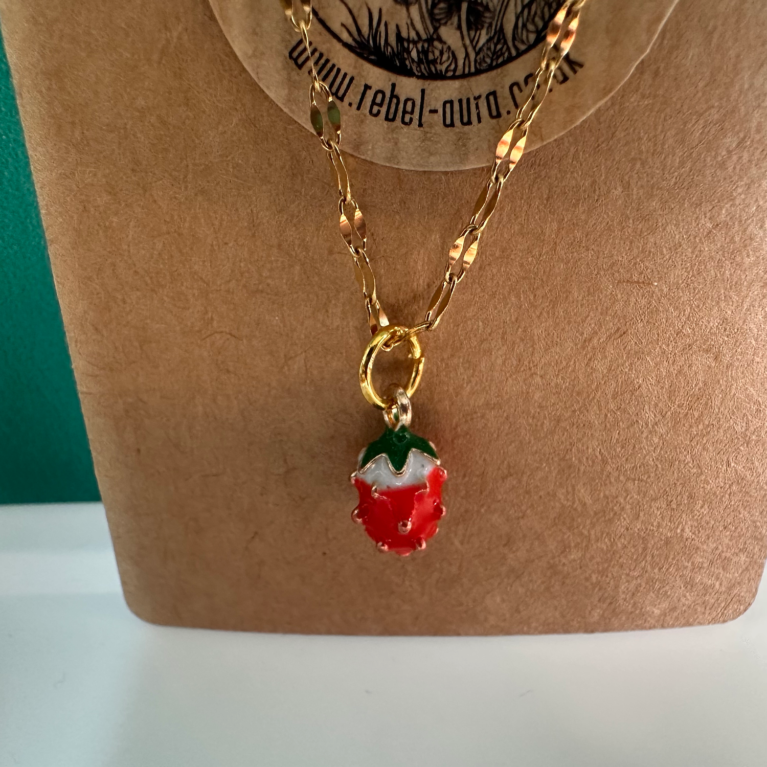 Strawberry Gold Charm Necklace
