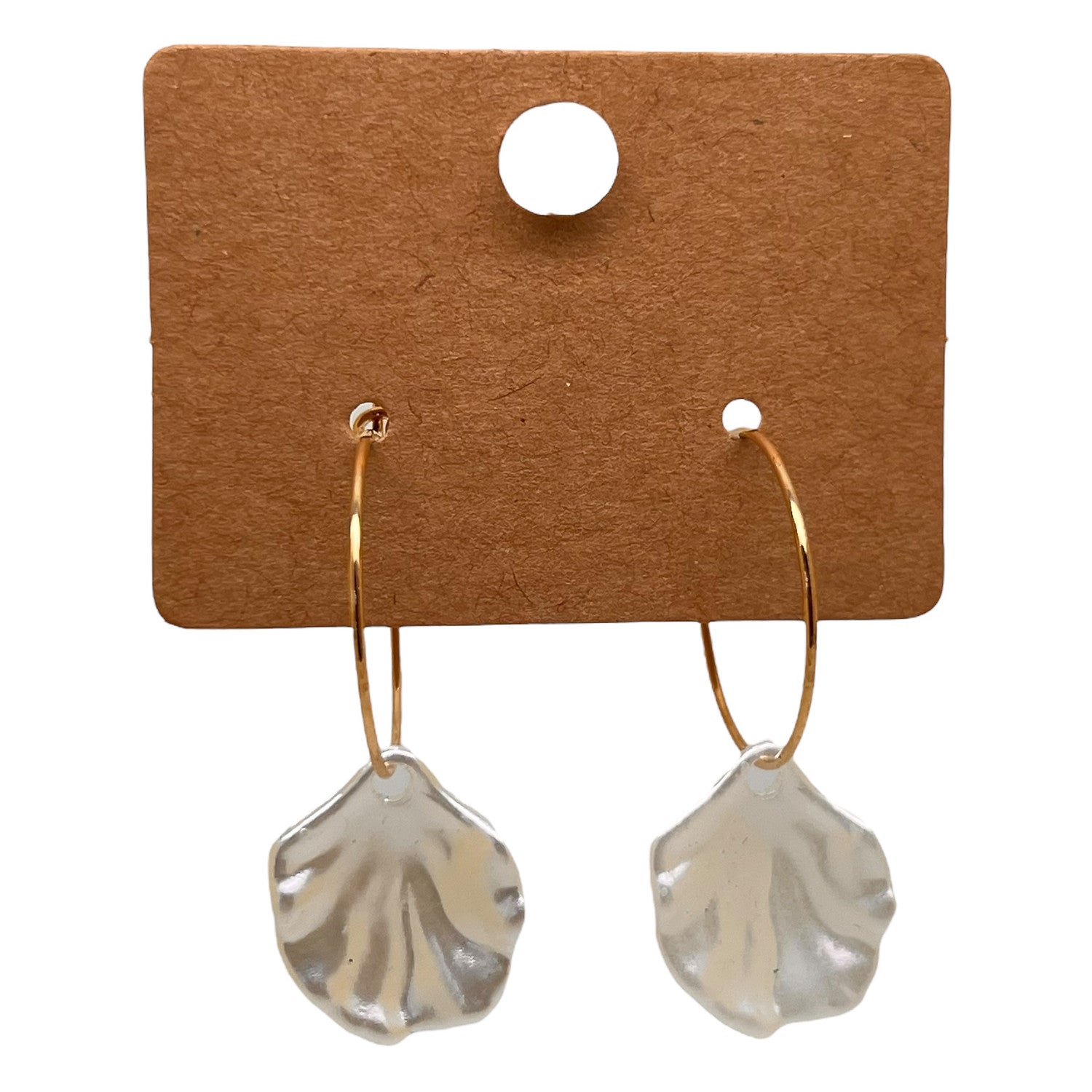 White Shell Charm Earrings