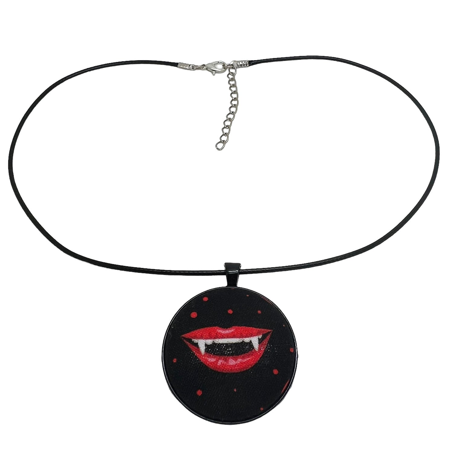 Vampire Bite - Large Fabric Button Necklace