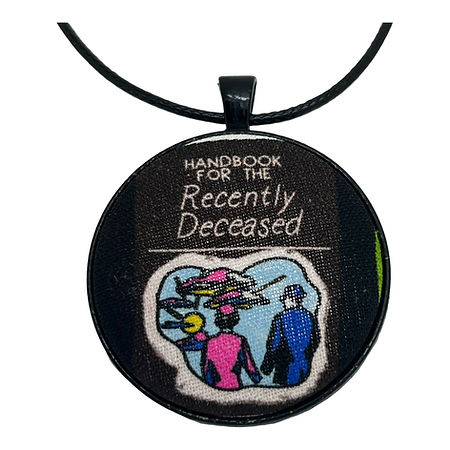 Beetlejuice Large Fabric Button Necklace