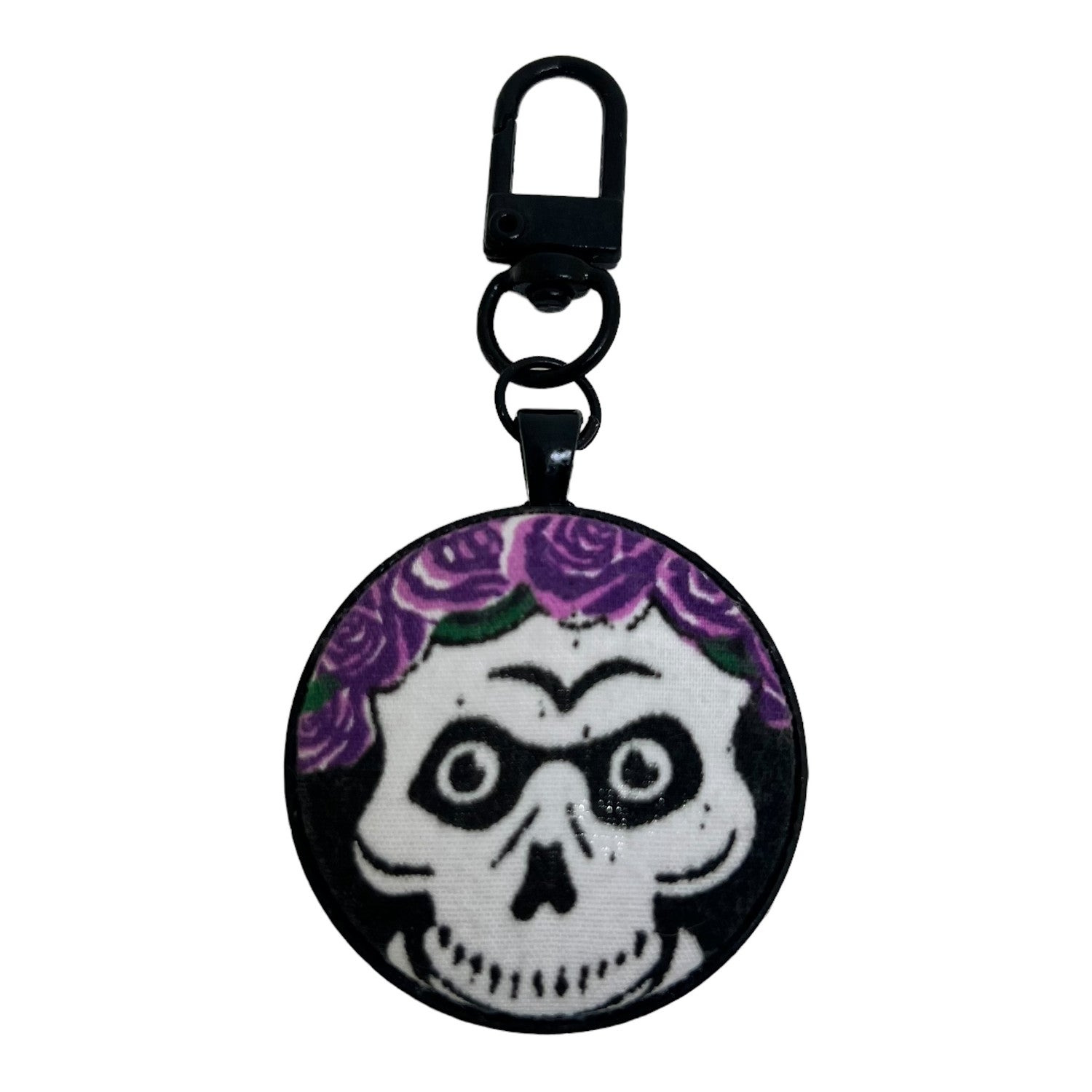 Purple Rose Crown Skeleton Key Ring