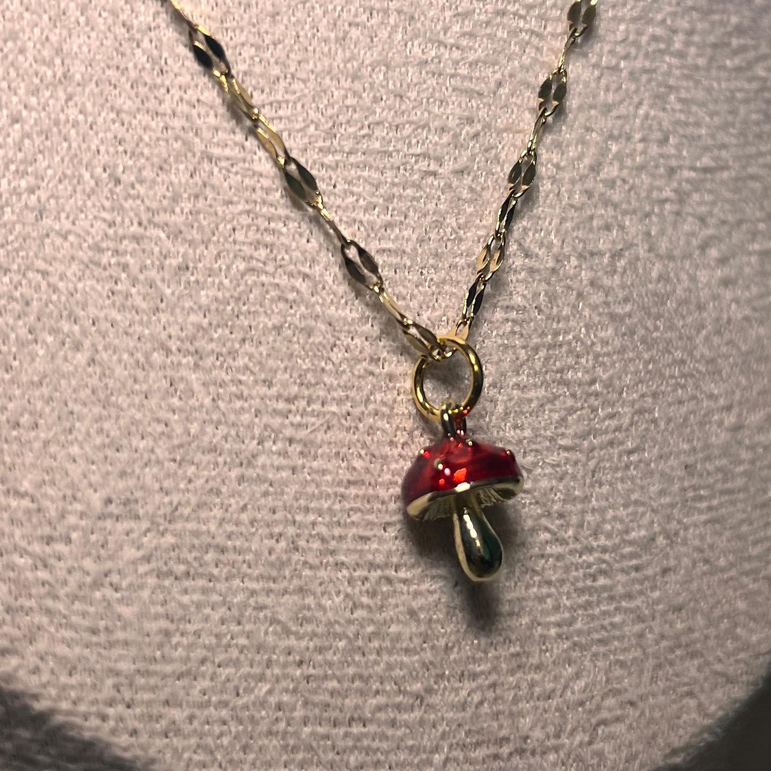 Red Toadstool Charm Necklace