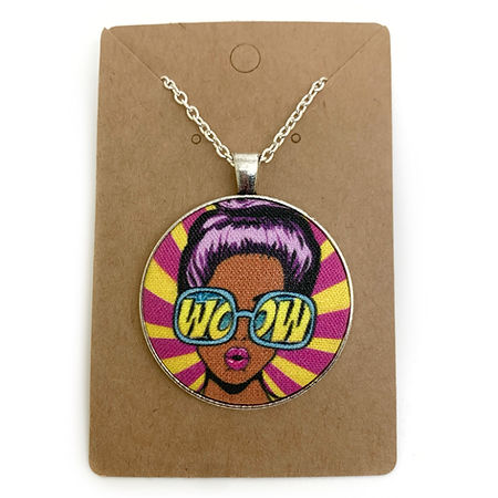 Pop Art Women - Large Fabric Button Necklace
