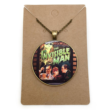 Horror Film - Large Fabric Button Necklace