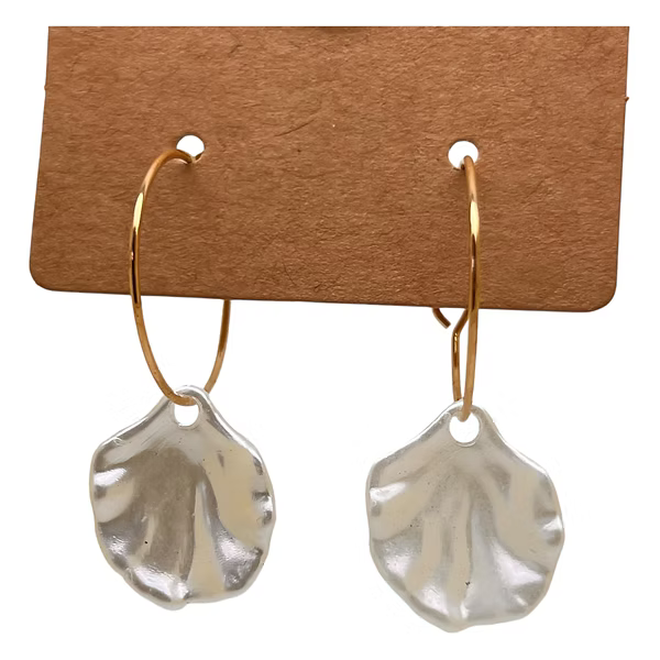 White Shell Charm Earrings