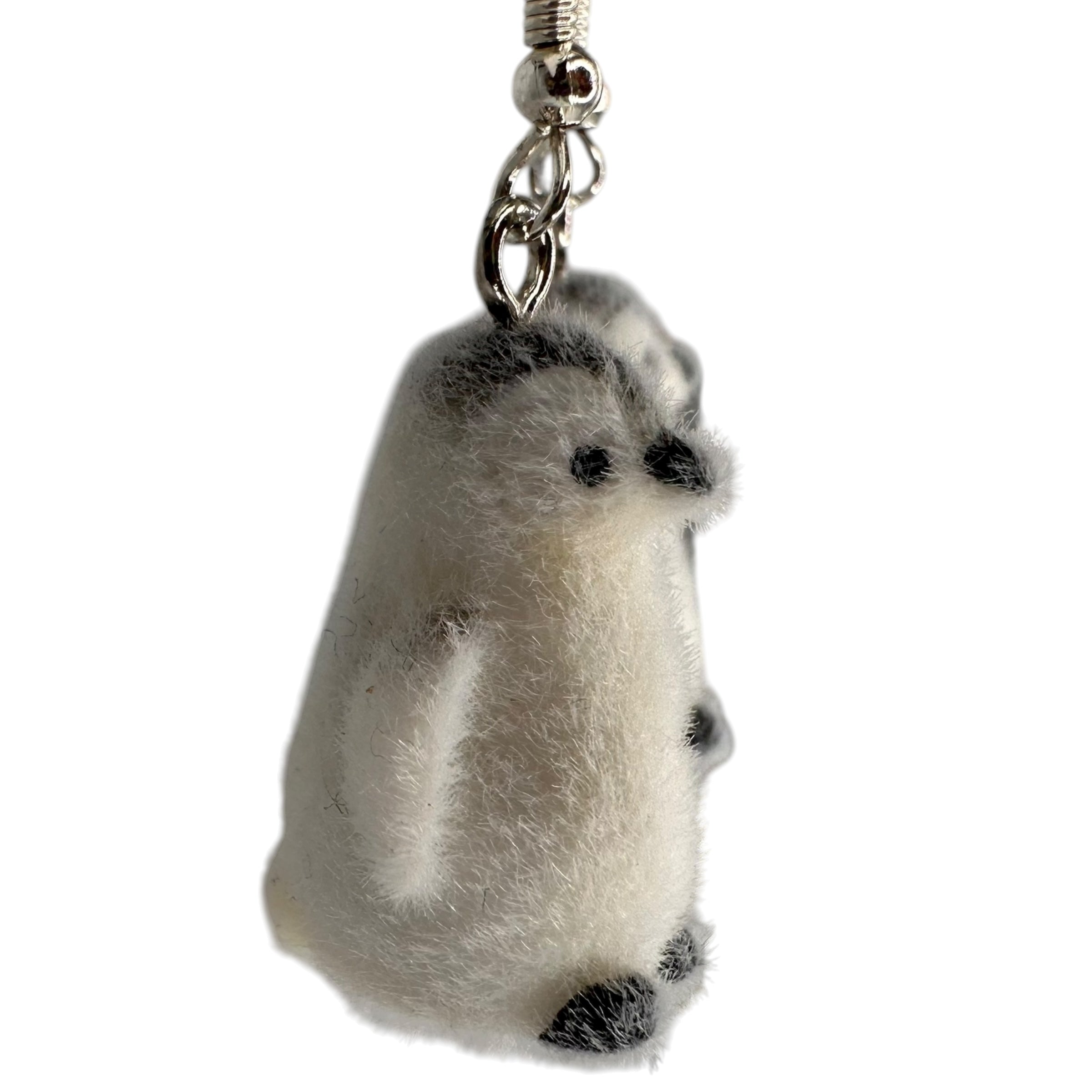 Fuzzy Penguin Charm Earrings