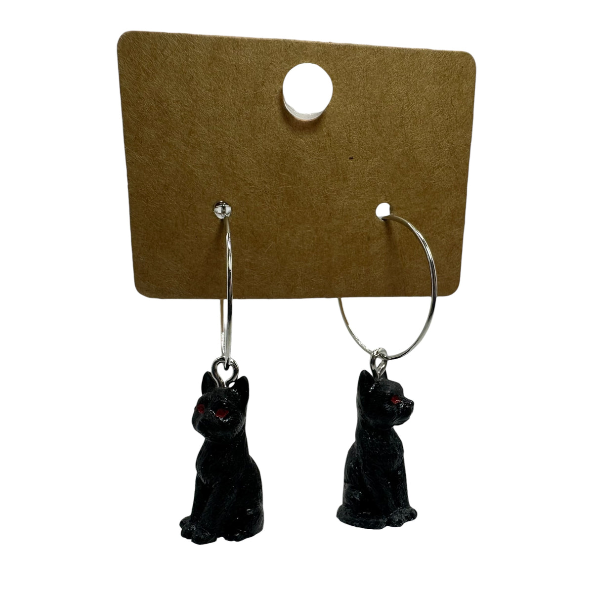 Halloween Black Cat Charm Earrings