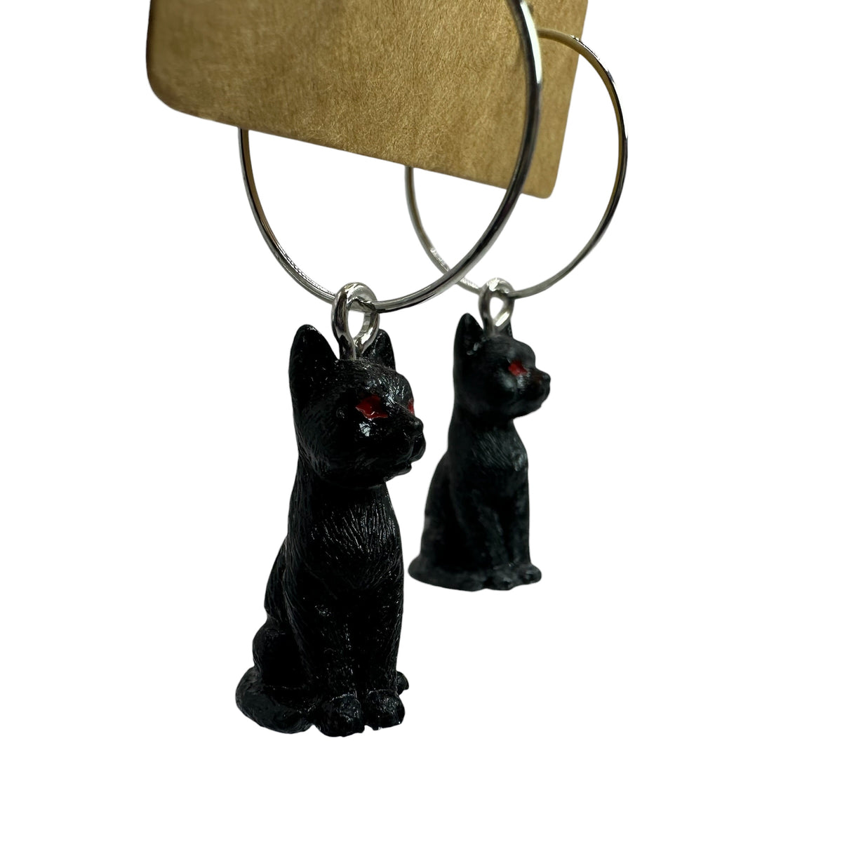 Halloween Black Cat Charm Earrings