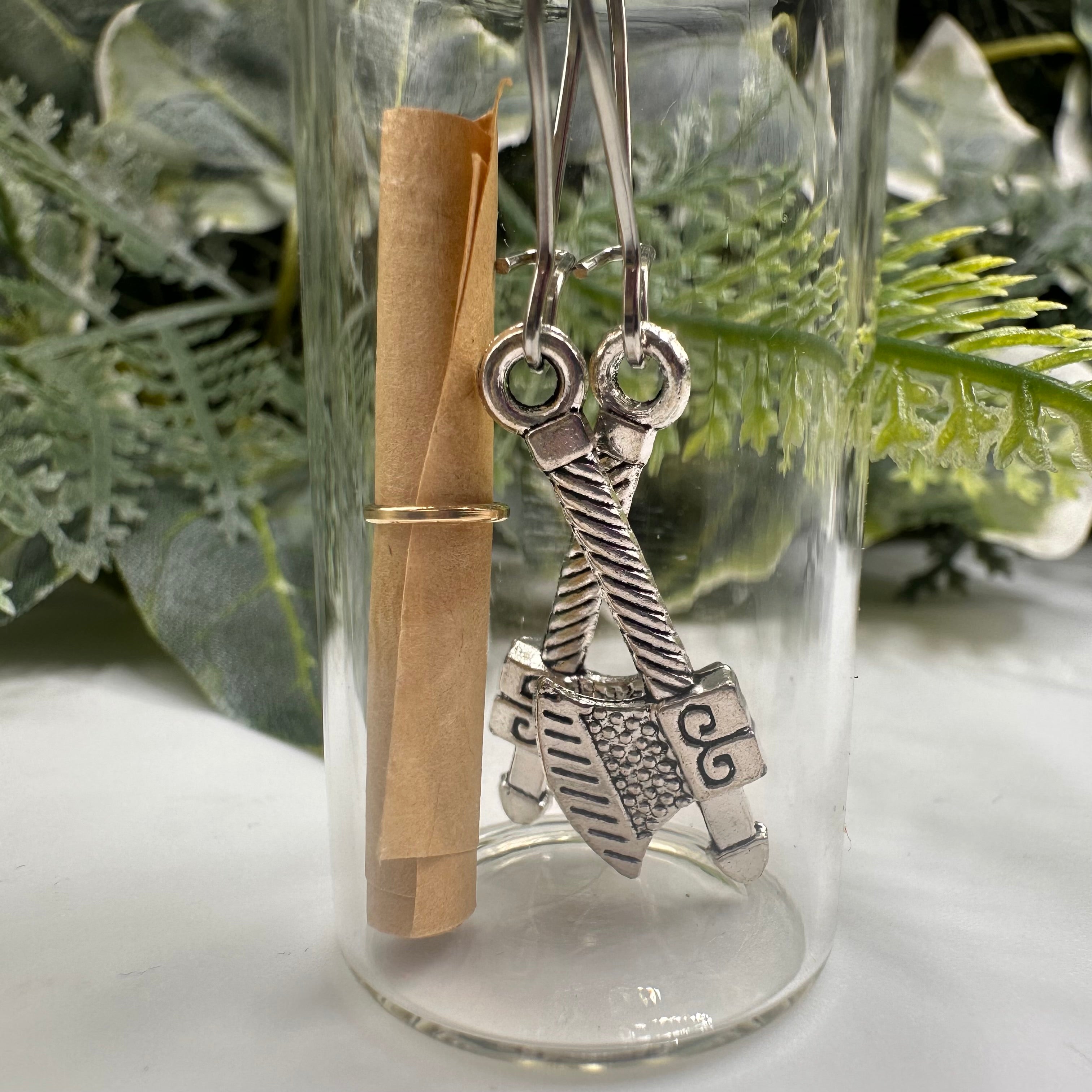 Axe Thrower Bottled Charm Earrings