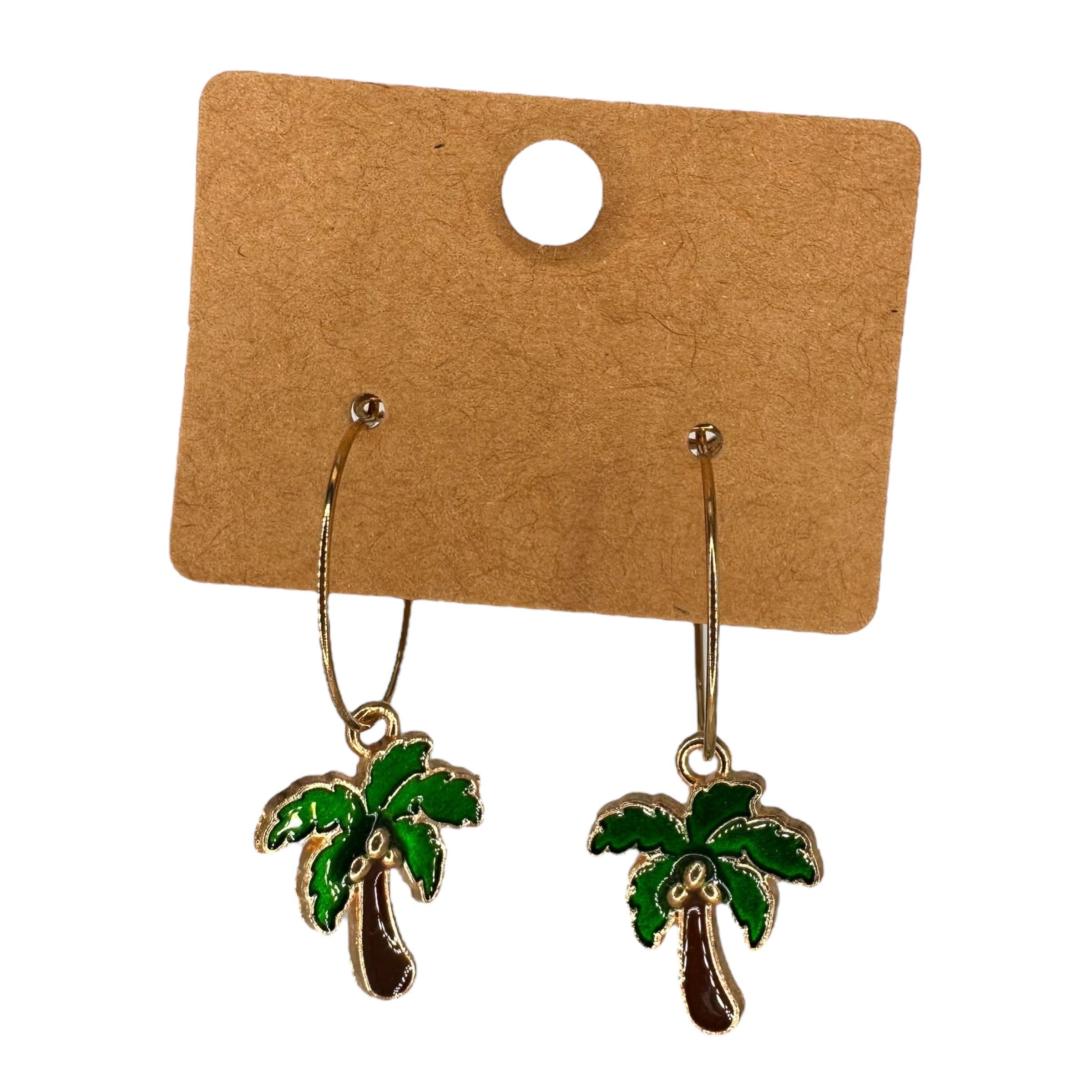 Tropical Palm Tree Charm Earrings