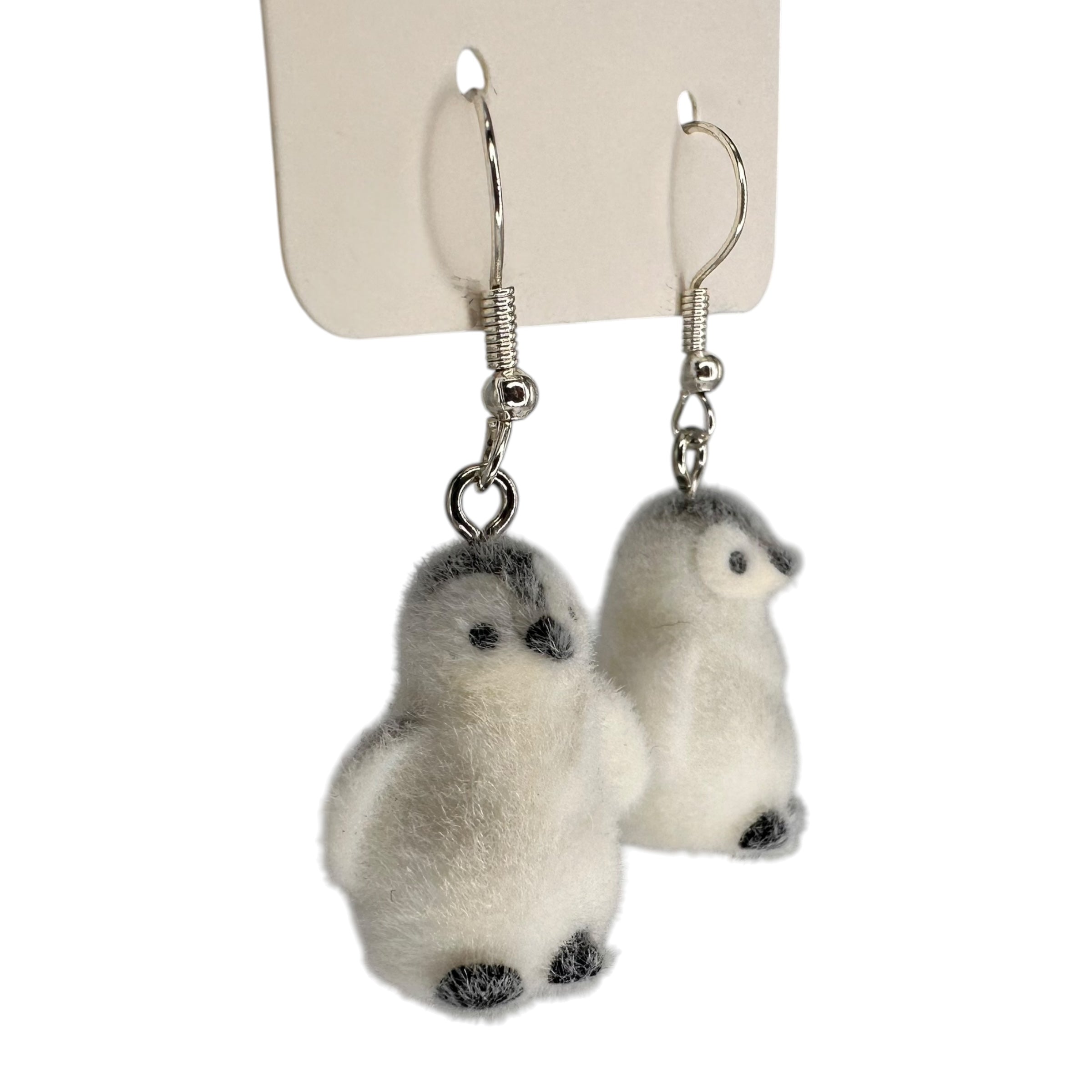 Fuzzy Penguin Charm Earrings