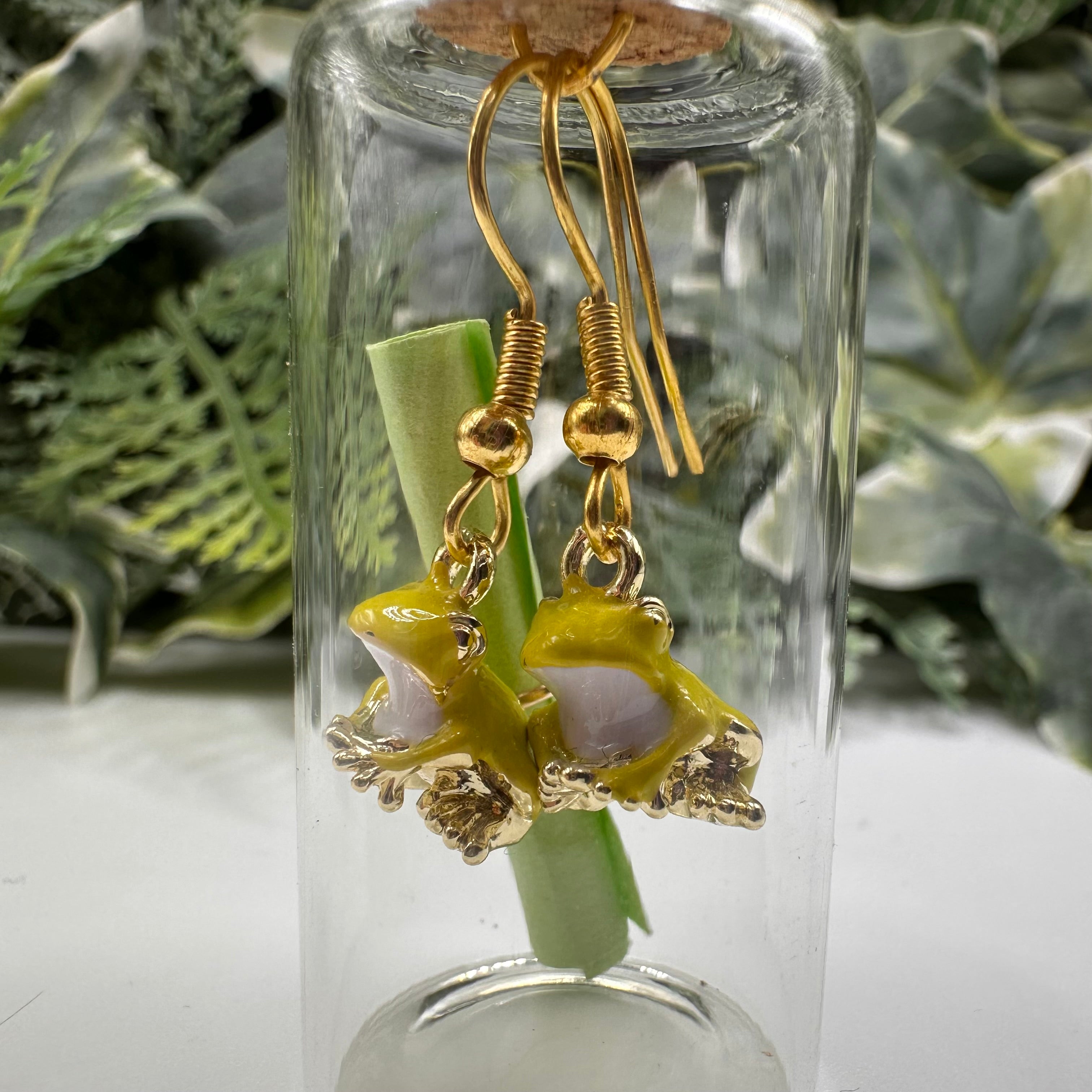 Cheeky Frog Bottled Charm Earrings - Gift Boxed