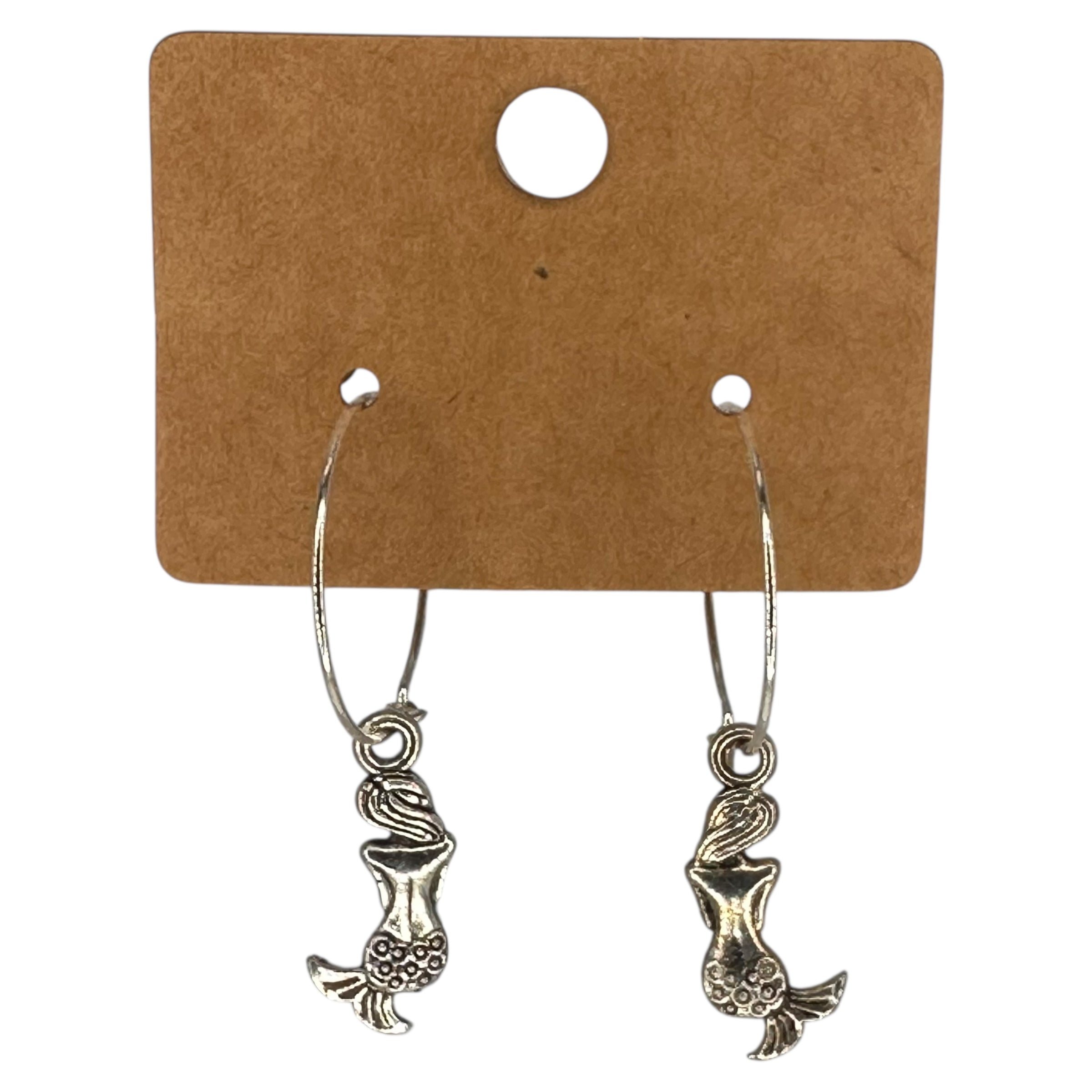 Mini Mermaid Charm Earrings