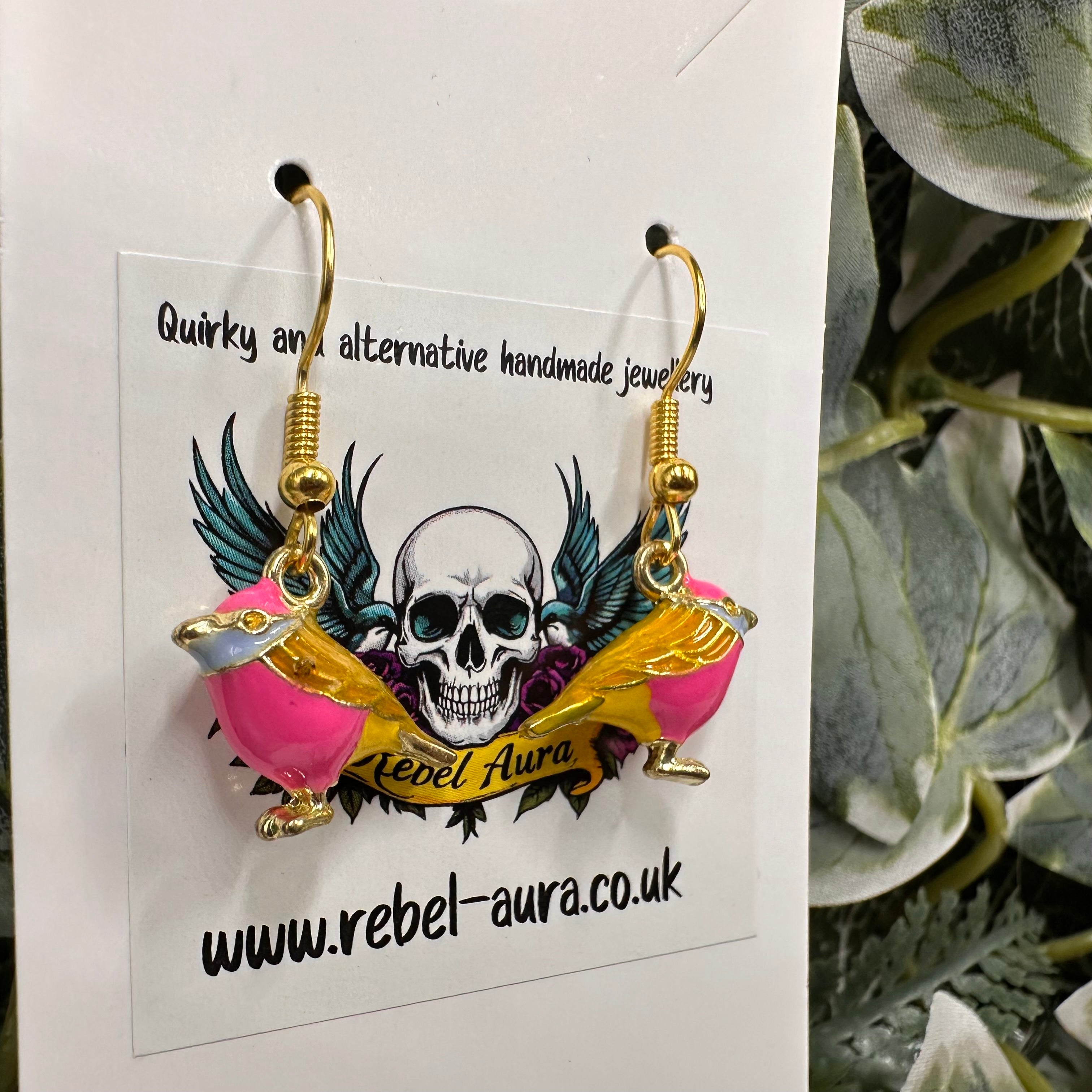 Vibrant Bird Charm Earrings