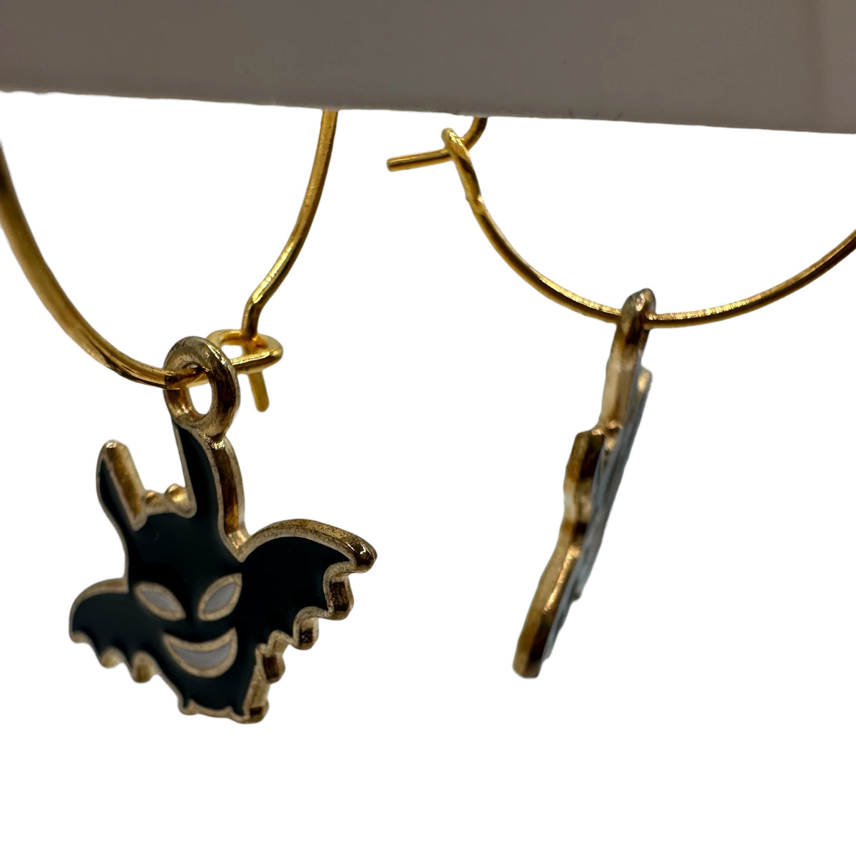 Menacing Bat Charm Earrings