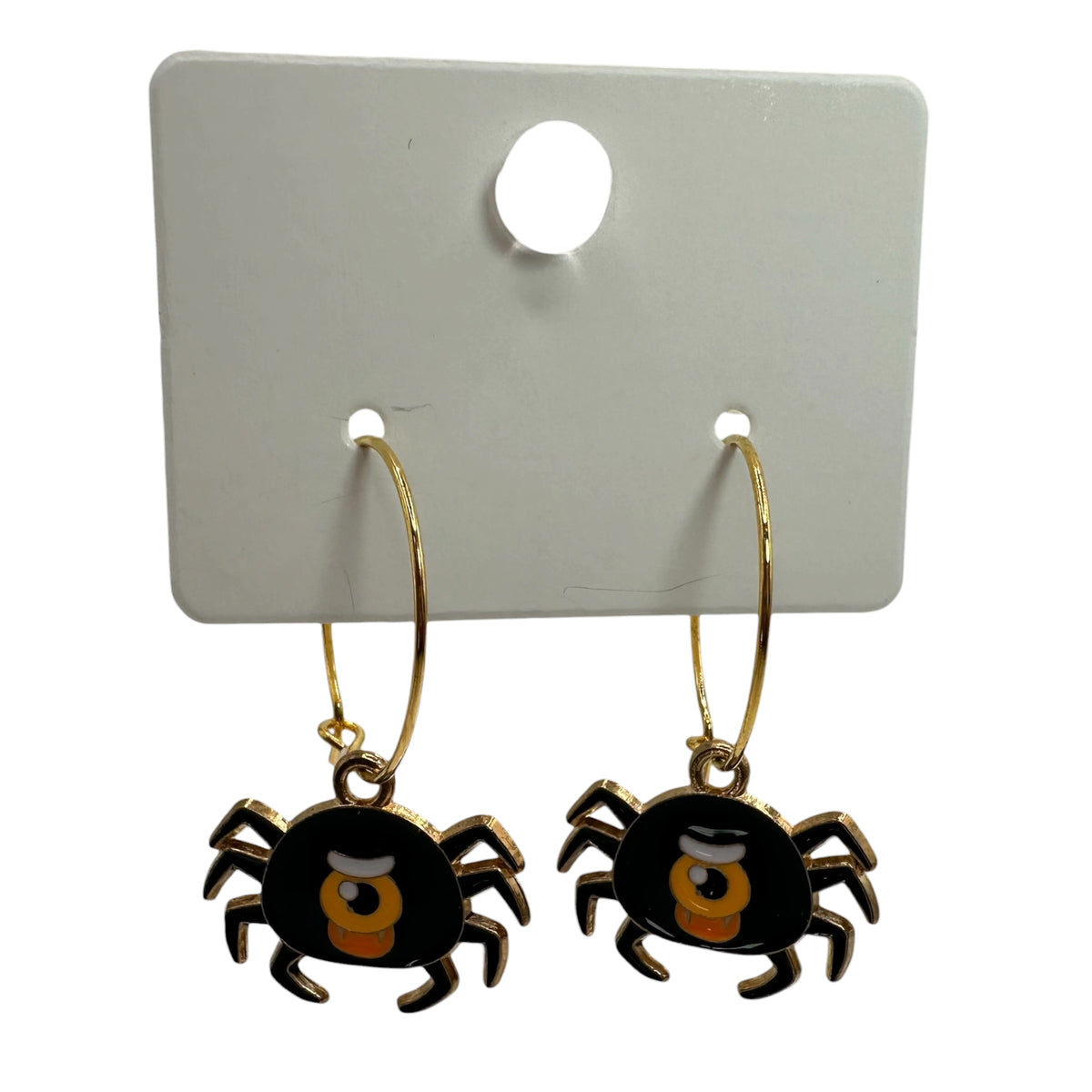 One-Eyed Spooky Spider Charm Earrings