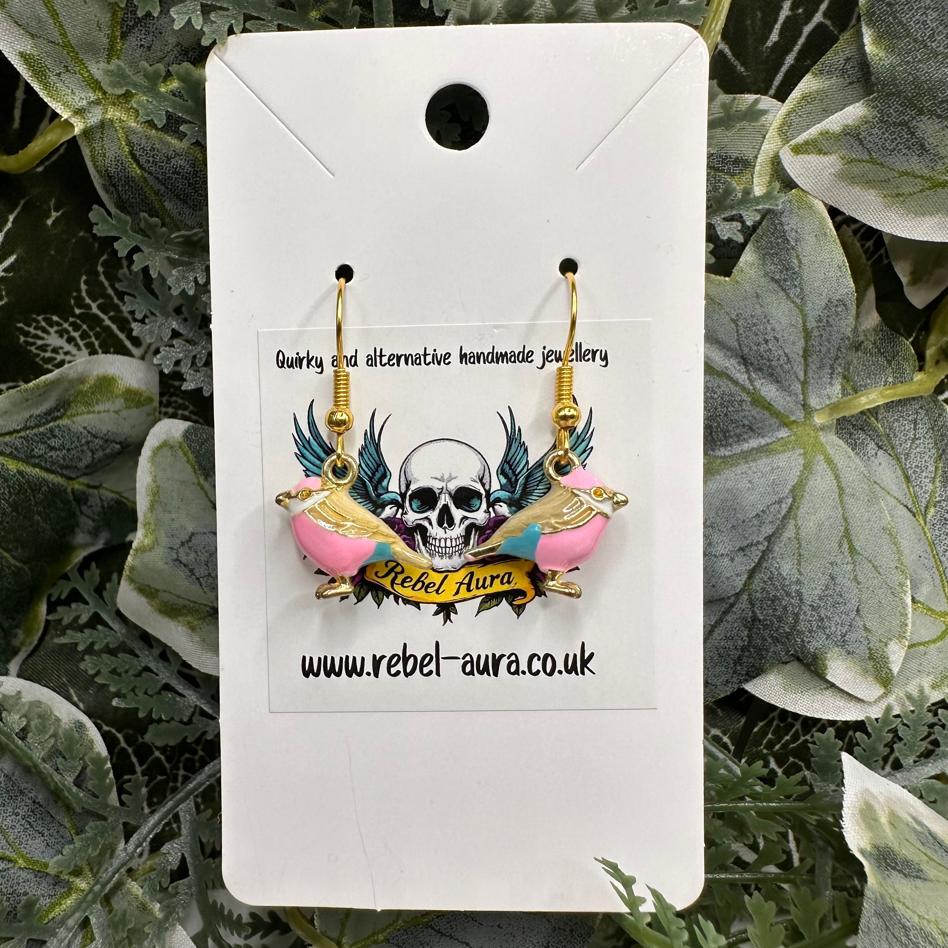 Pastel Bird Charm Earrings
