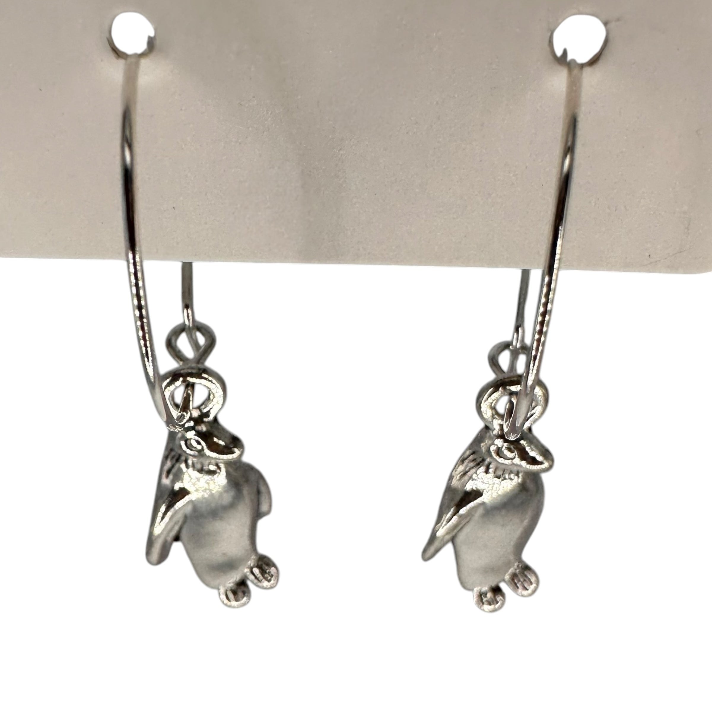 Silver Penguin Charm Earrings