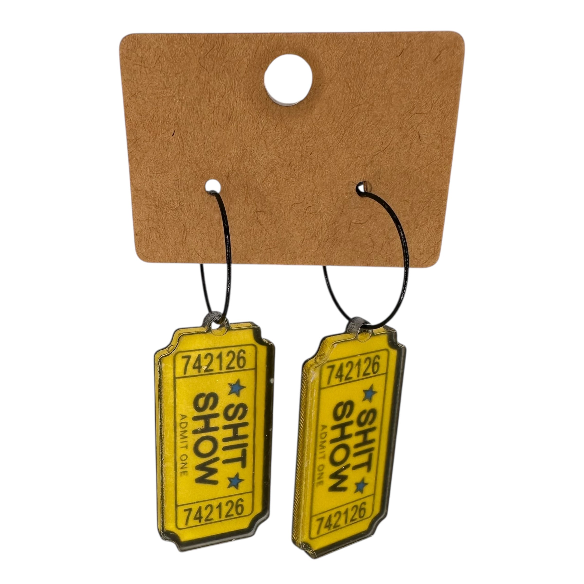 Shit Show Ticket Charm Earrings