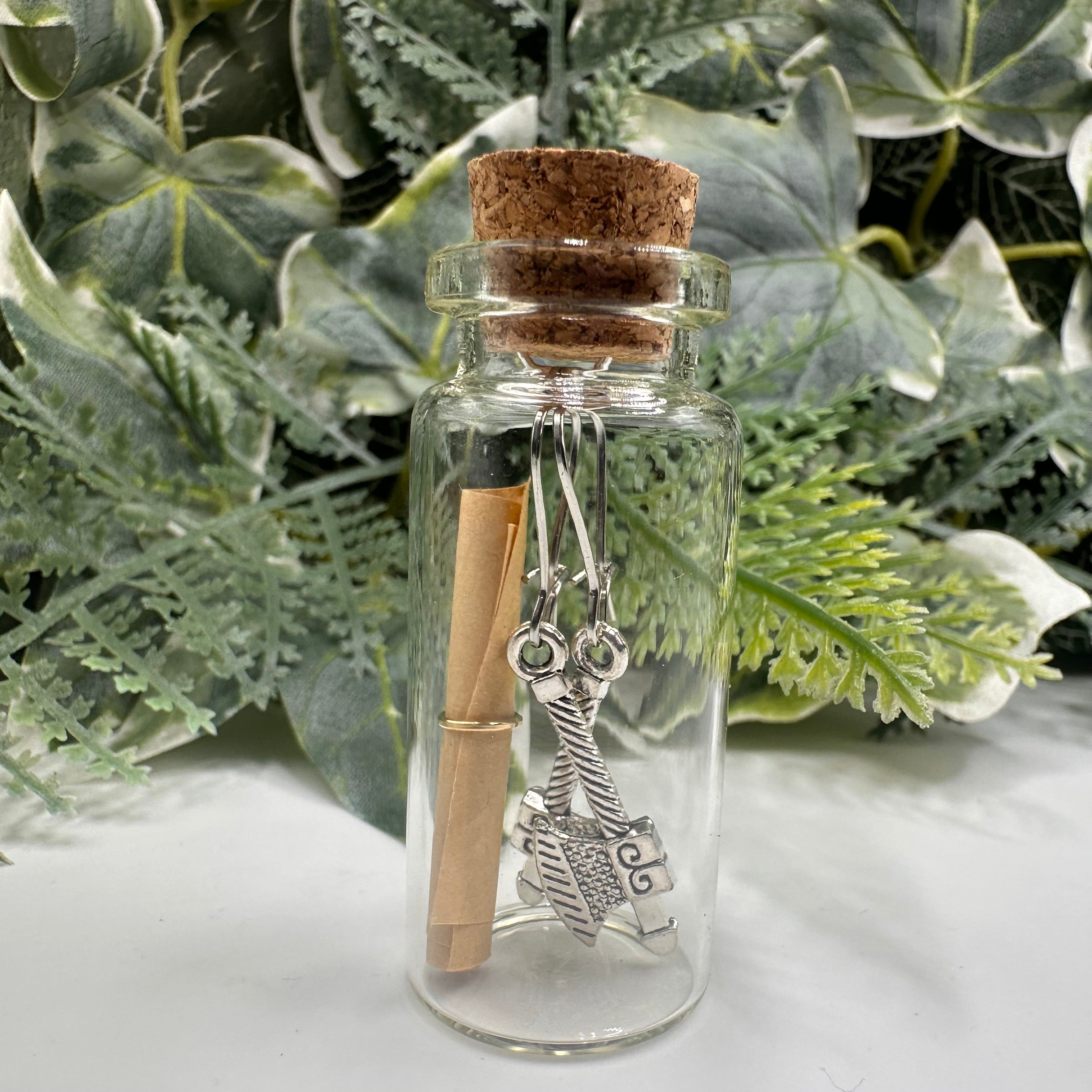 Axe Thrower Bottled Charm Earrings