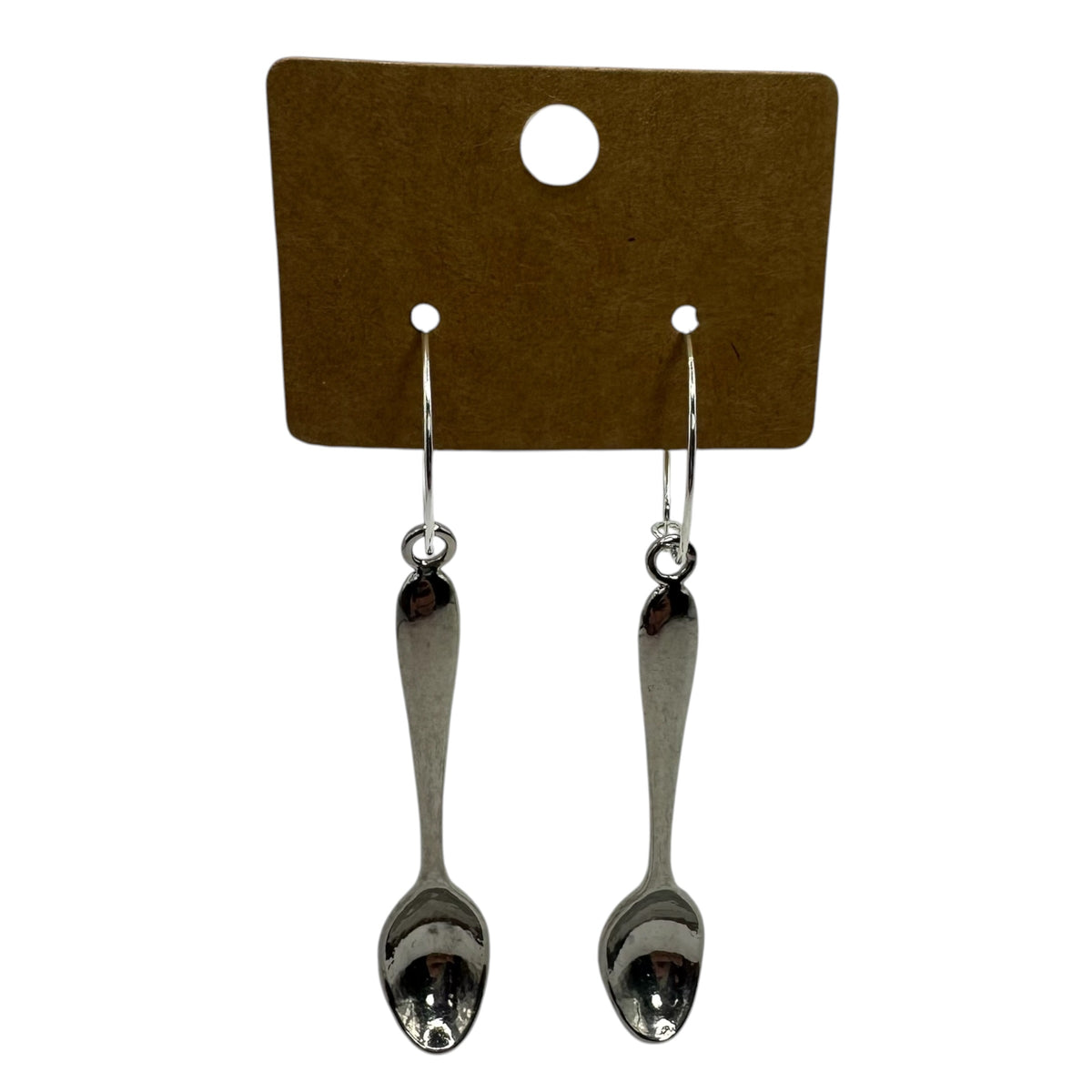 Silver Spoon Charm Earrings