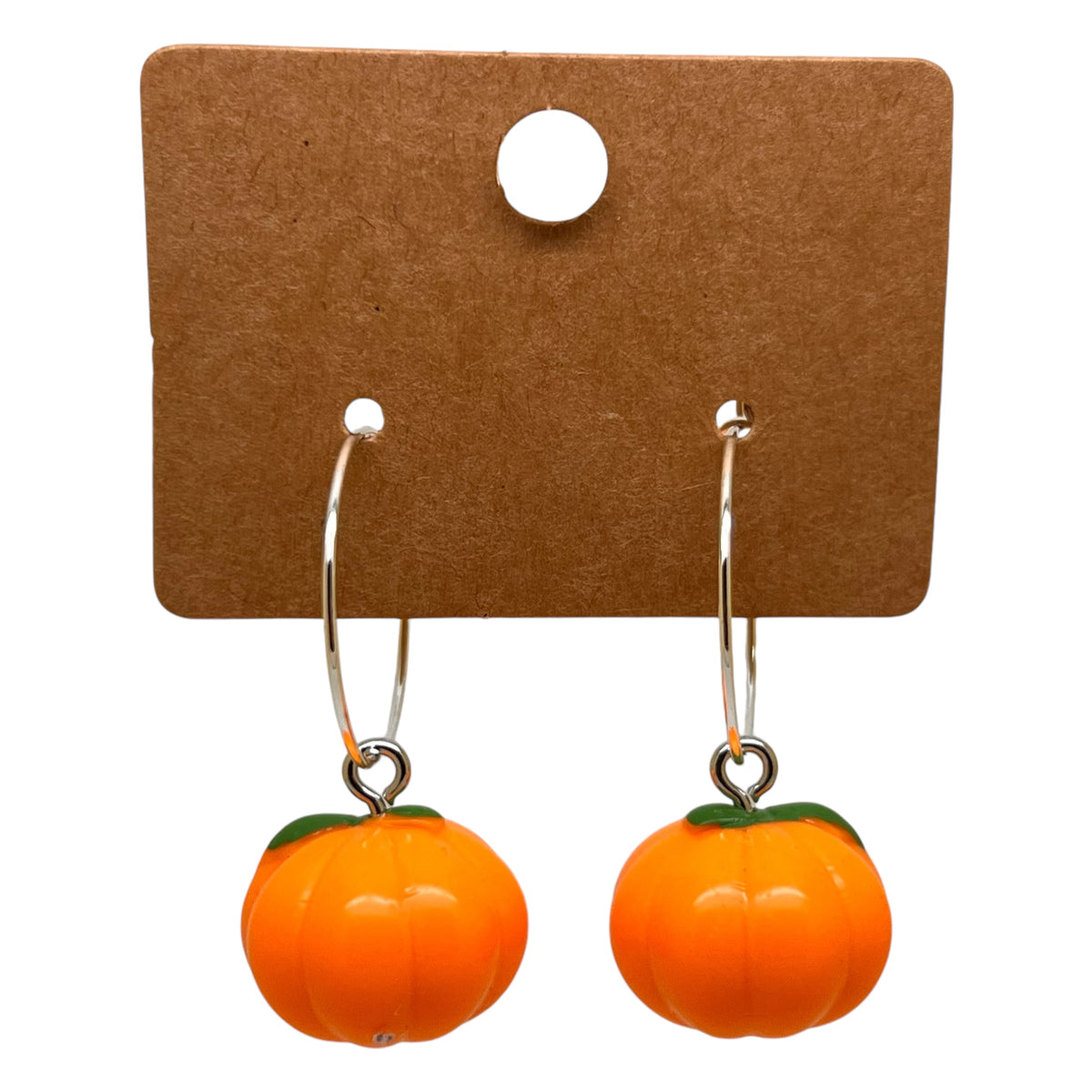 Plastic pumpkin Halloween charm earrings — Rebel Aura handmade jewellery