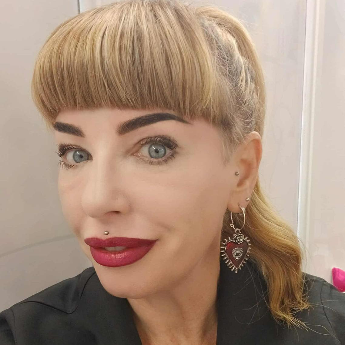 Rock Heart & Eye Charm Earrings