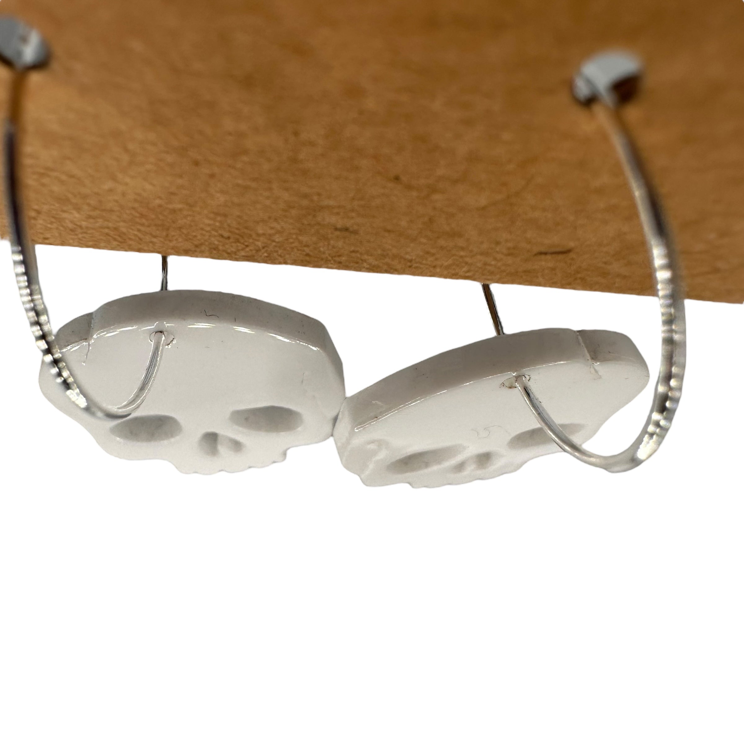 White Skull Charm Earrings