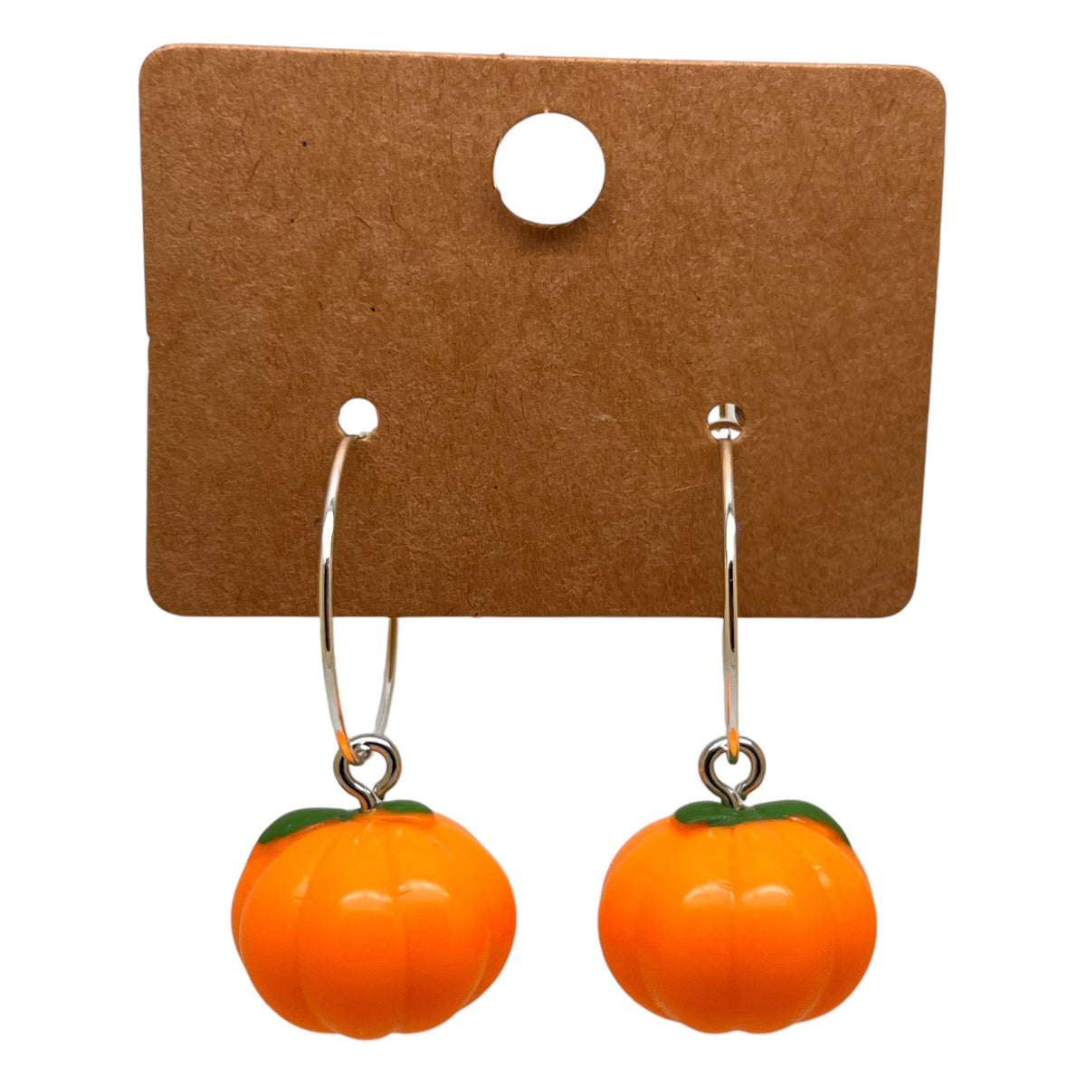 Plastic pumpkin Halloween charm earrings — Rebel Aura handmade jewellery