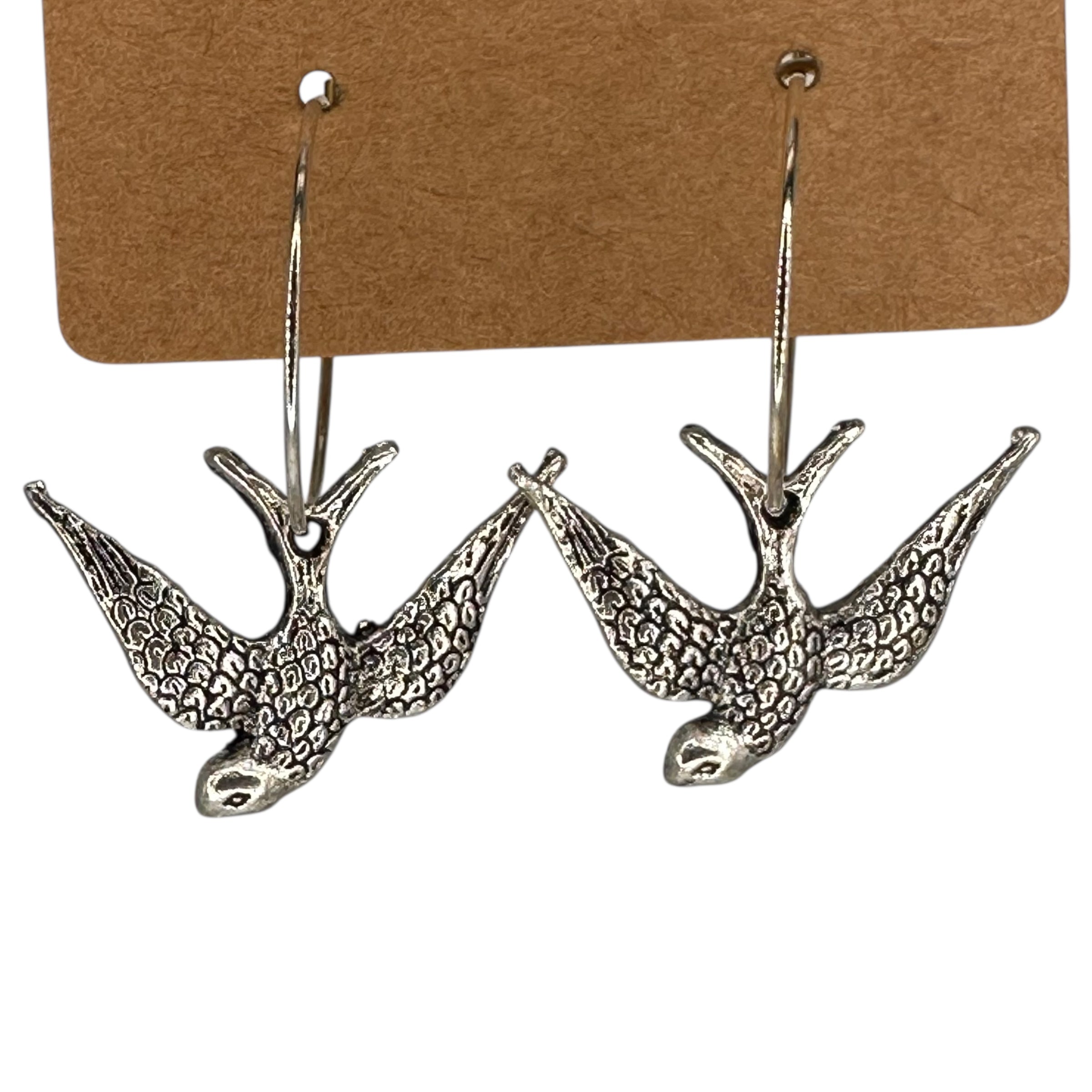 Rockabilly Swallow Charm Earrings
