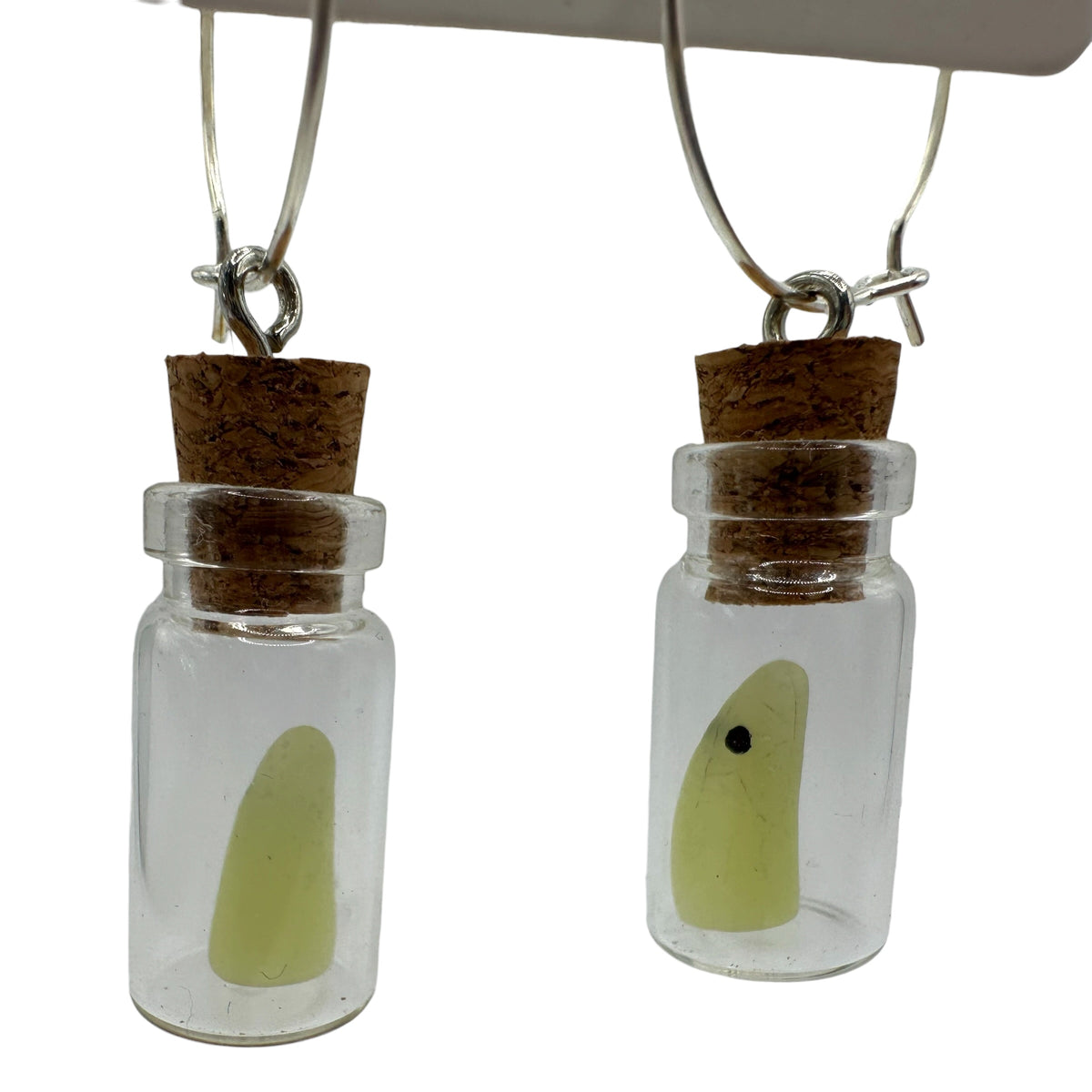 Bottled Glow-in-the-Dark Ghost Charm Earrings