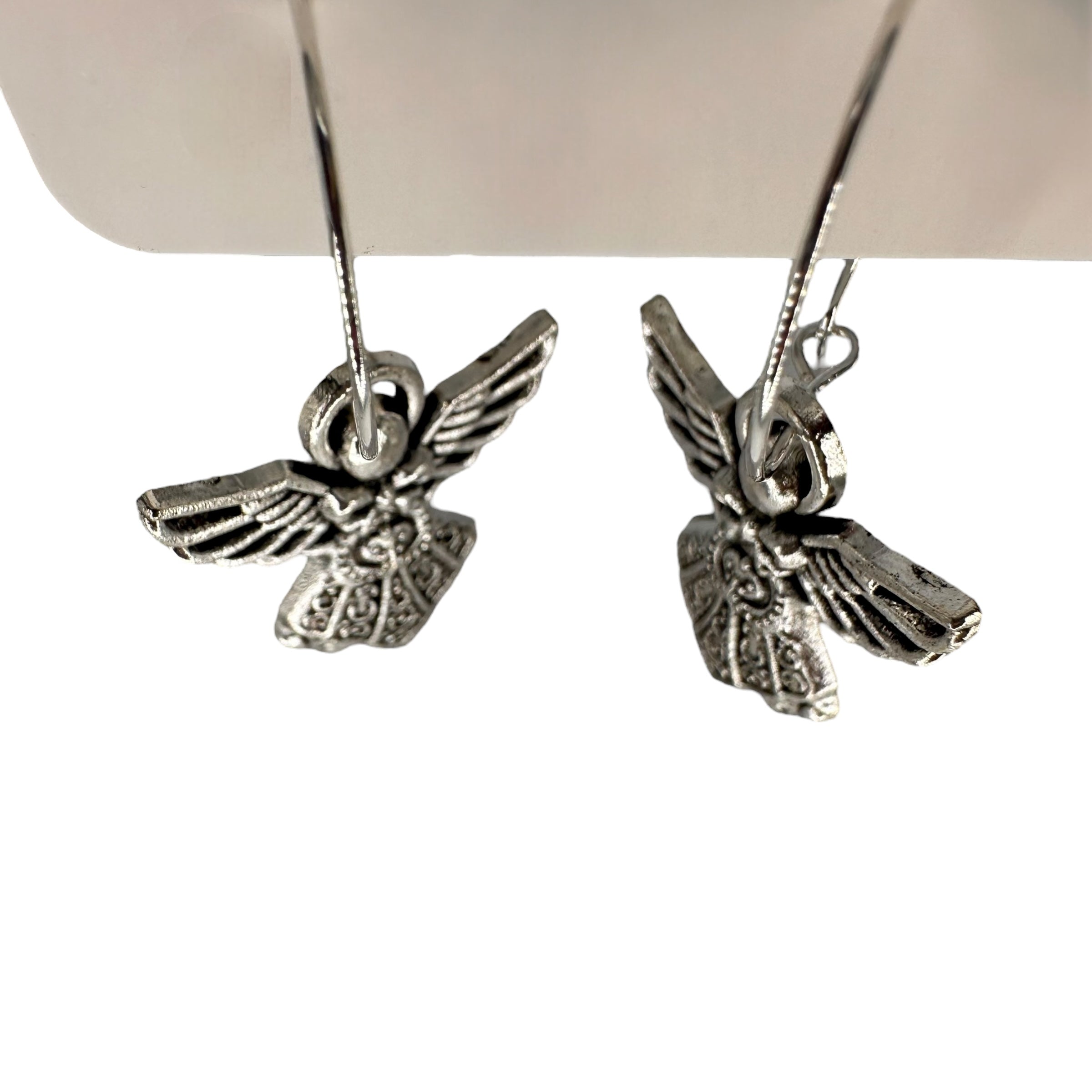 Silver Angel Charm Earrings