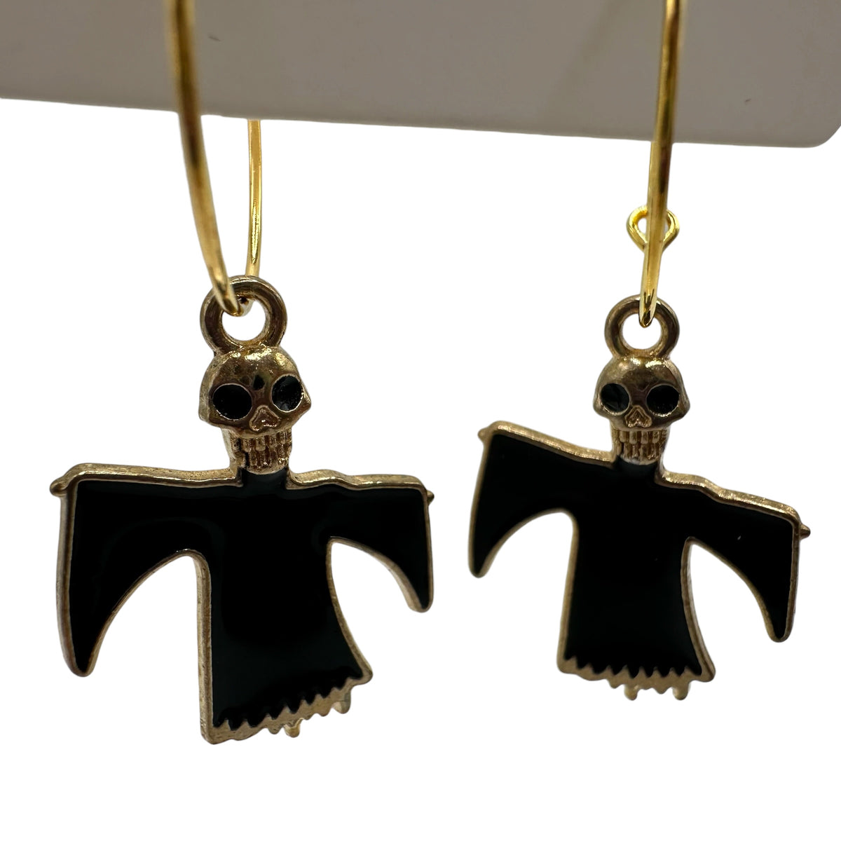 Black-Robed Skull Charm Earrings
