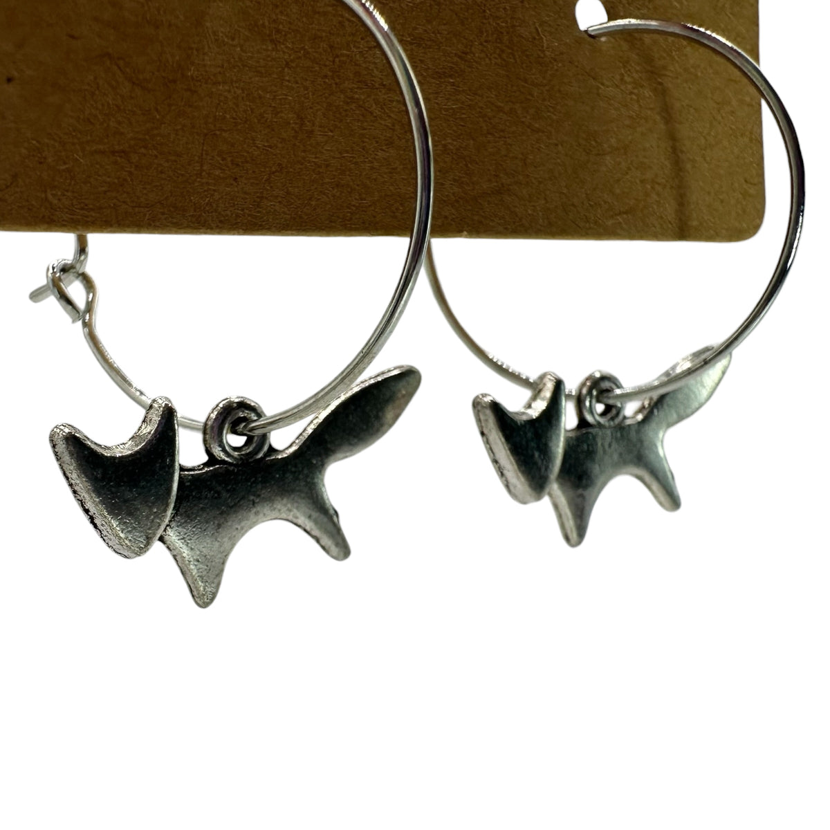 Silver Fox Charm Earrings