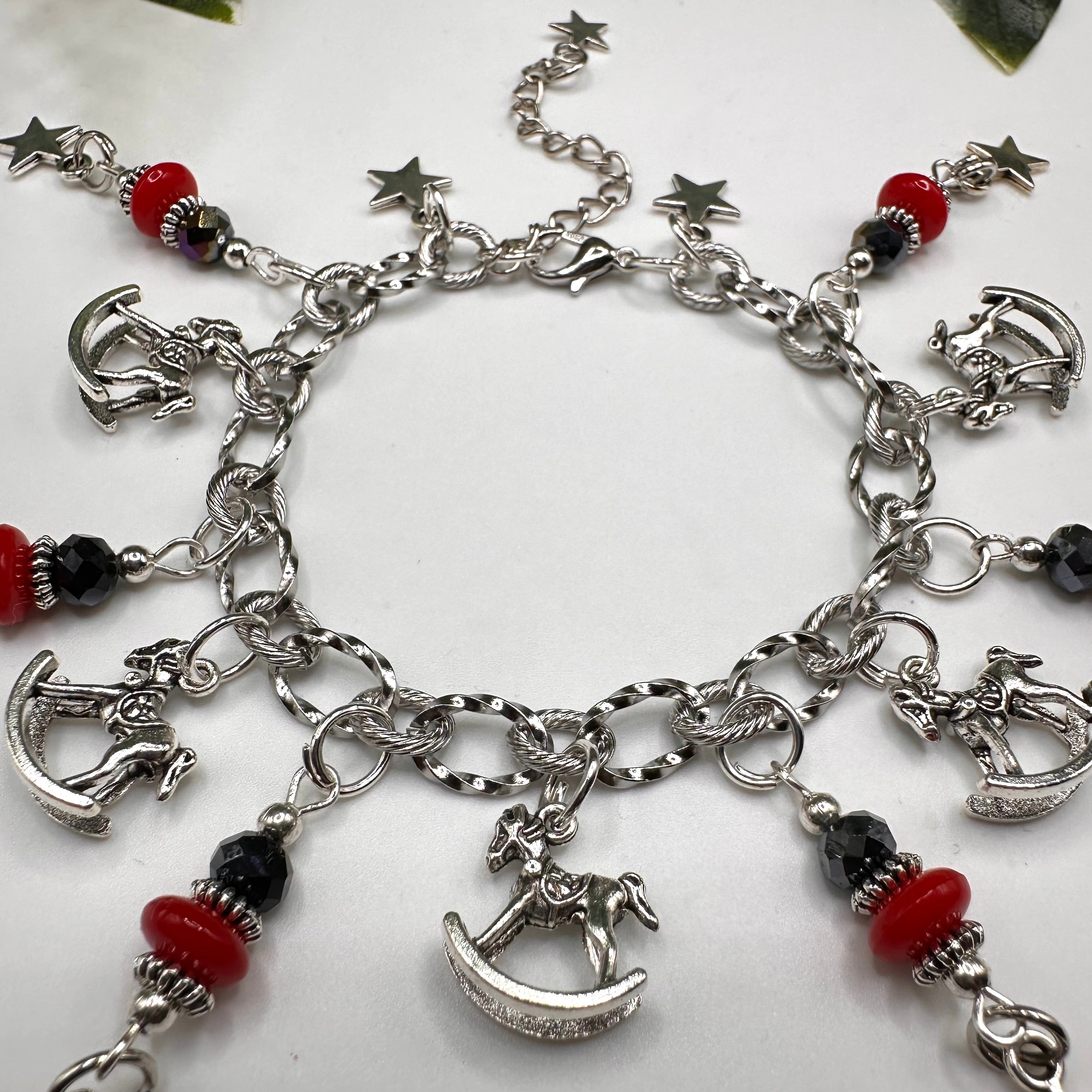 Midnight Rocking Horse Charm Bracelet